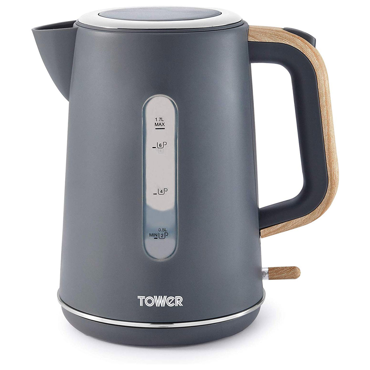 Tower T10037G Scandi Cordless Jug Kettle in Grey 1 7L 3kW
