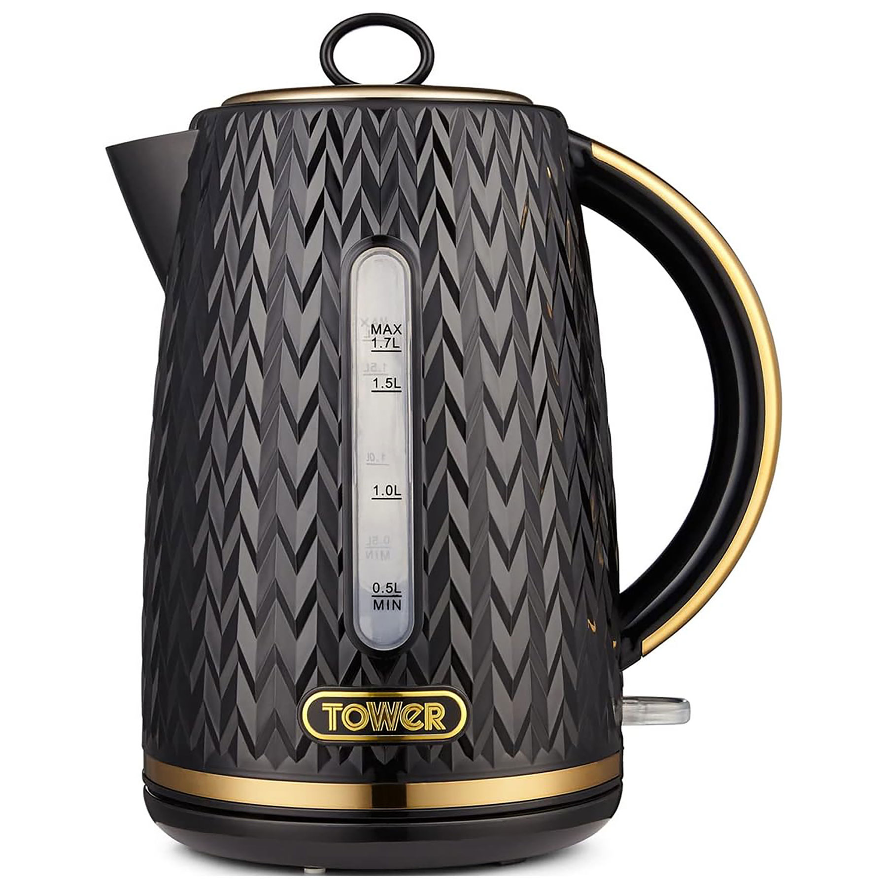 Tower T10052BLK Empire Rapid Boil Kettle Black 1 7L 3kW