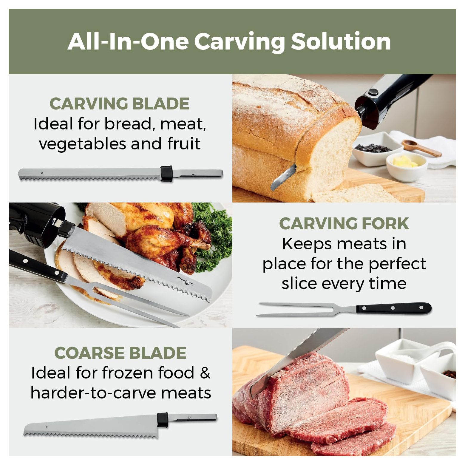 Tower T19028 Electric Knife with Fork and Case 120W, photo 3
