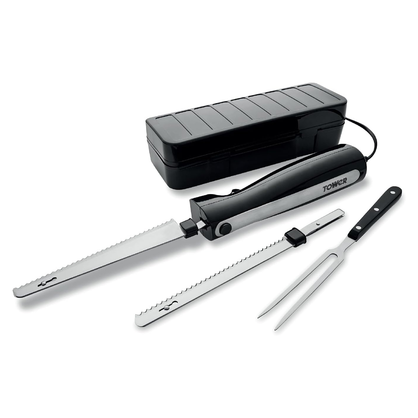 Tower T19028 Electric Knife with Fork and Case 120W