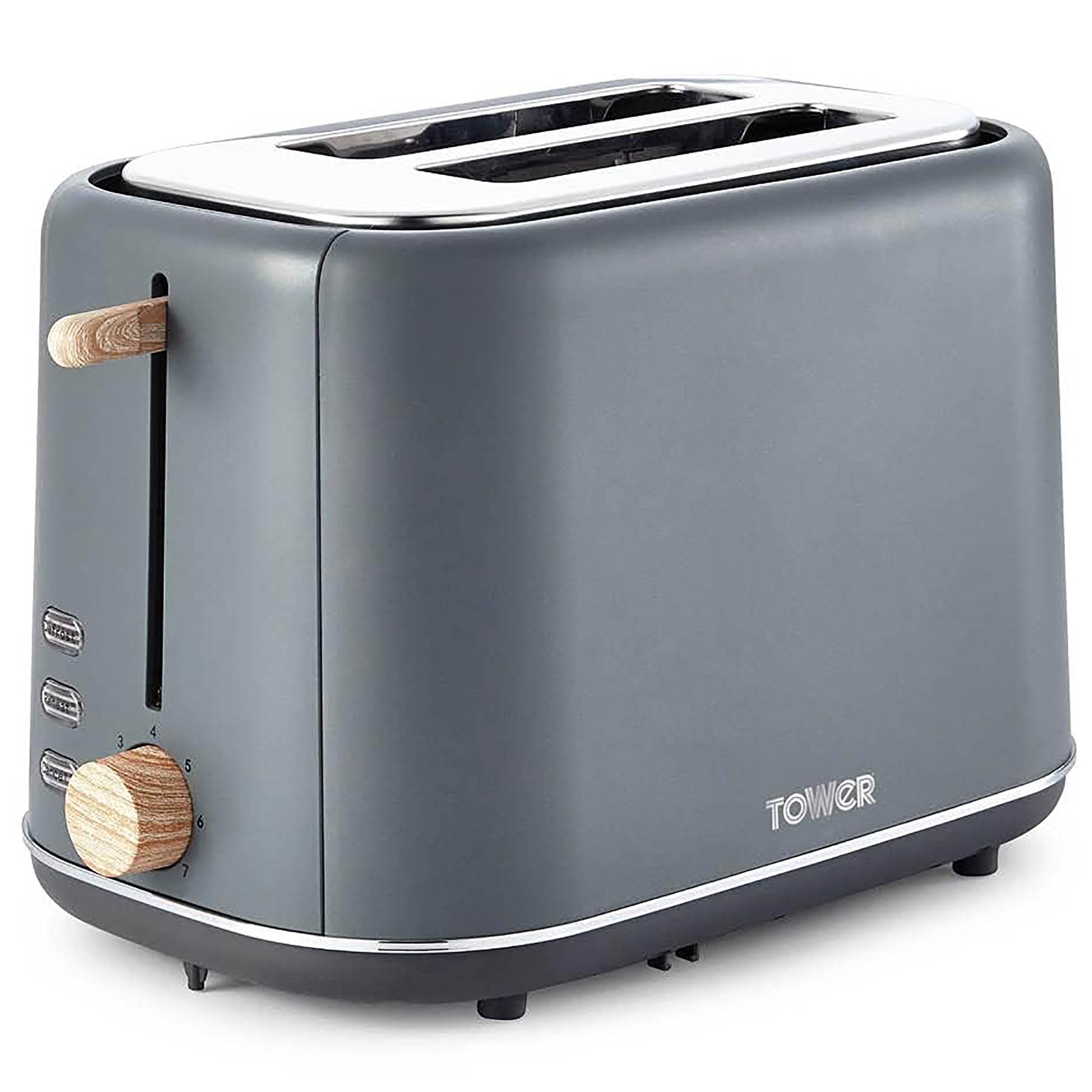 Tower T20027G Scandi 2 Slice Metal Toaster Grey