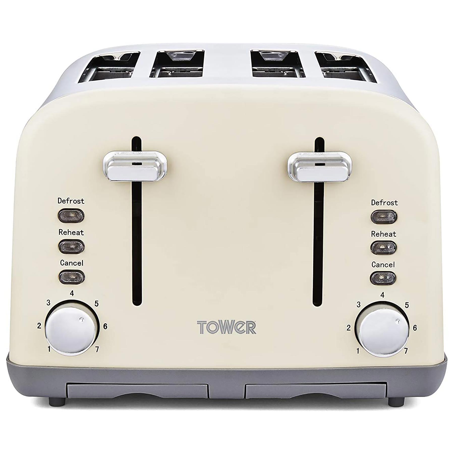 Tower T20042PEB 4 Slice Infinity Stone Toaster in Cream 1800W