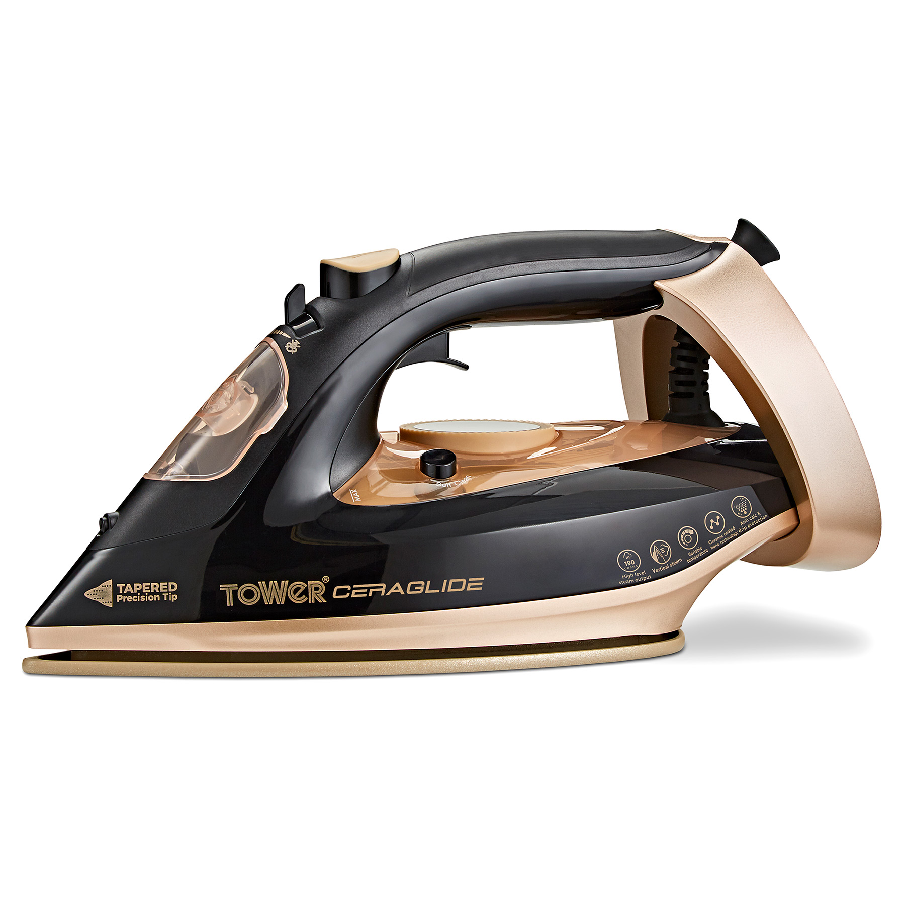 Tower T22021GLD Ceraglide Steam Iron with Fast Heat Up 3100W