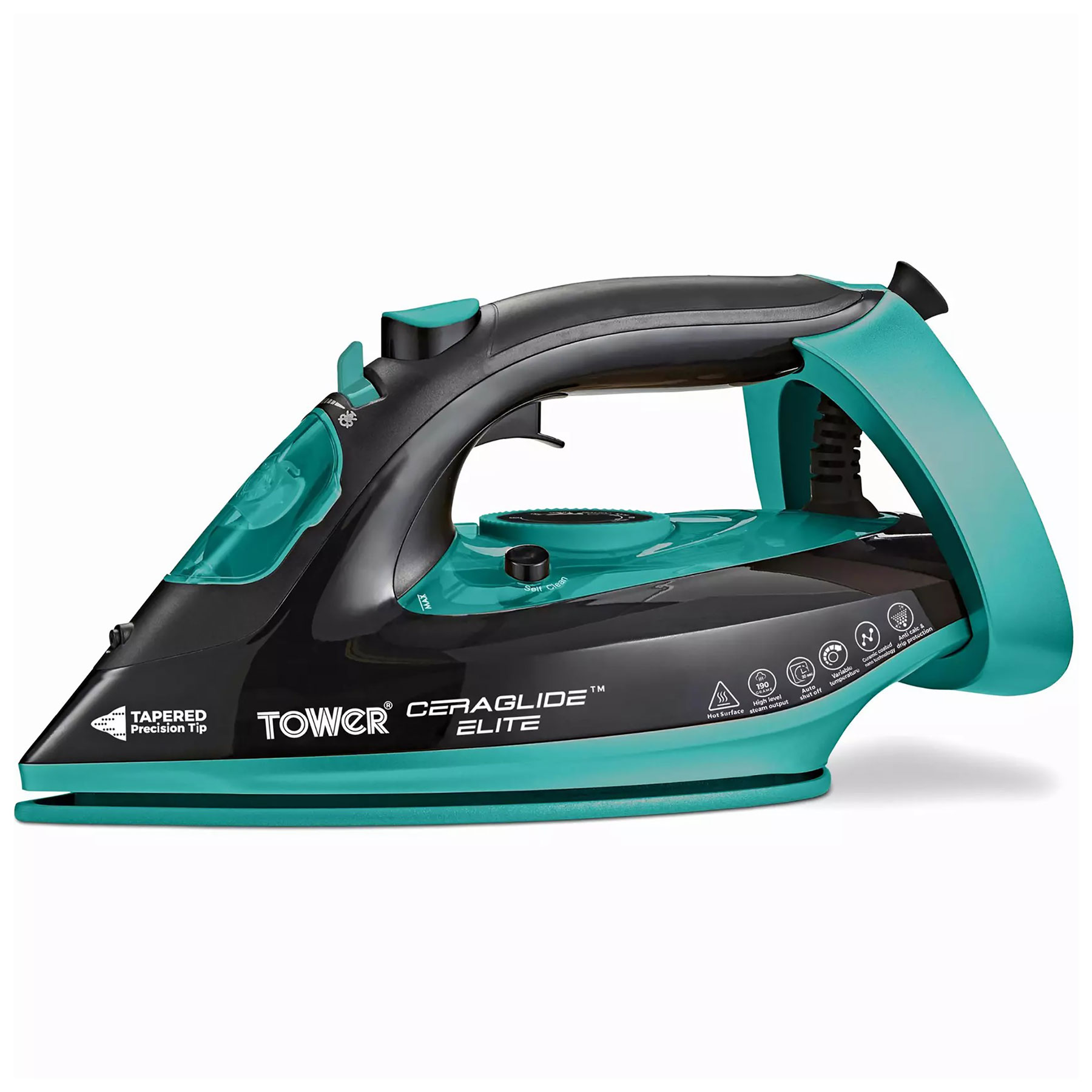 Tower T22021TL Ceraglide 3100W Steam Iron Teal and Black