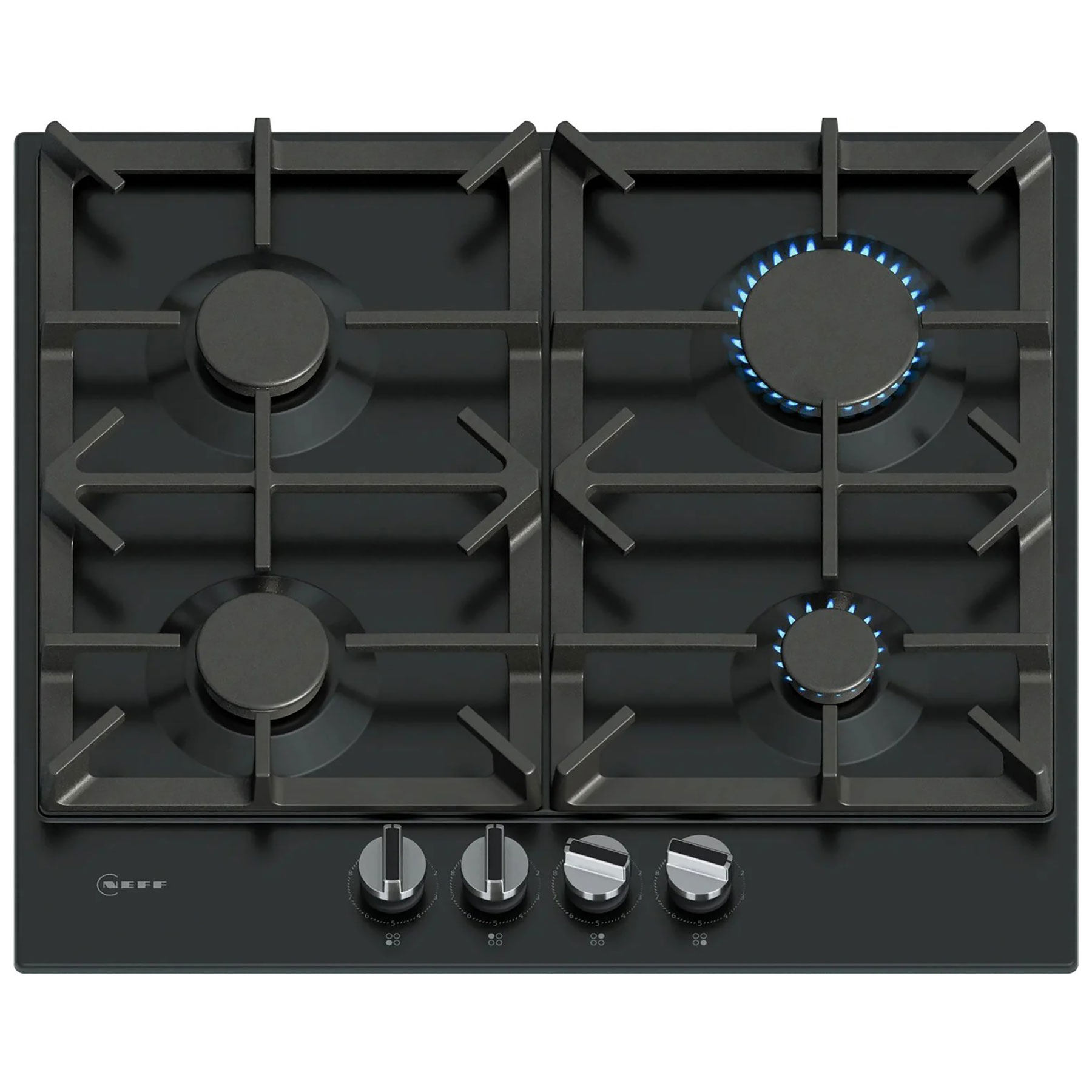 Neff T26CIP8S0 N70 60cm 4 Burner Gas Hob in Black Cast Iron Supports