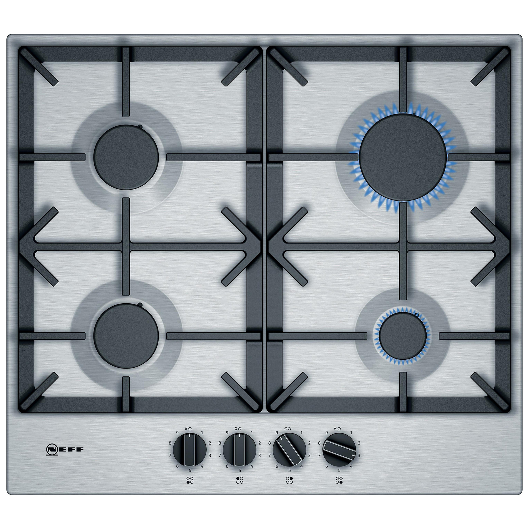 Image of Neff T26DS49N0 N70 60cm 4 Burner Gas Hob St Steel Cast Iron Supports