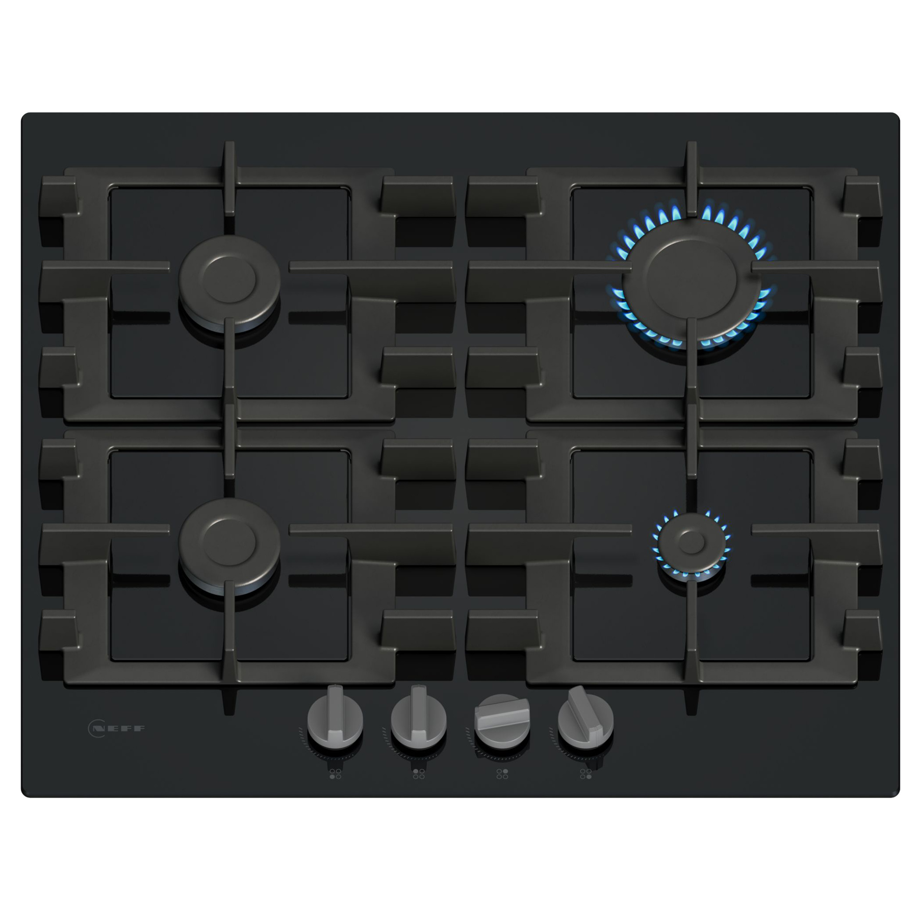 Neff T26NKP4S0 60cm N50 4 Burner Gas On Glass Hob – BLACK