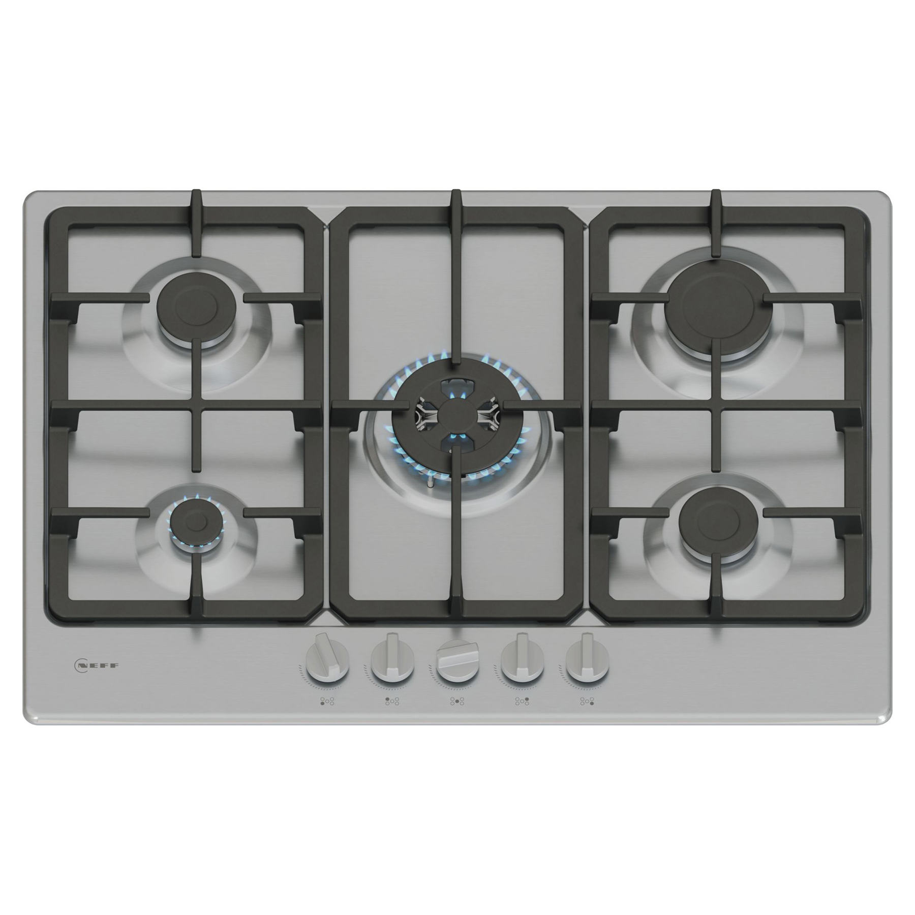 Neff T27GKQ8N0 75cm N50 5 Burner Gas Hob – STAINLESS STEEL
