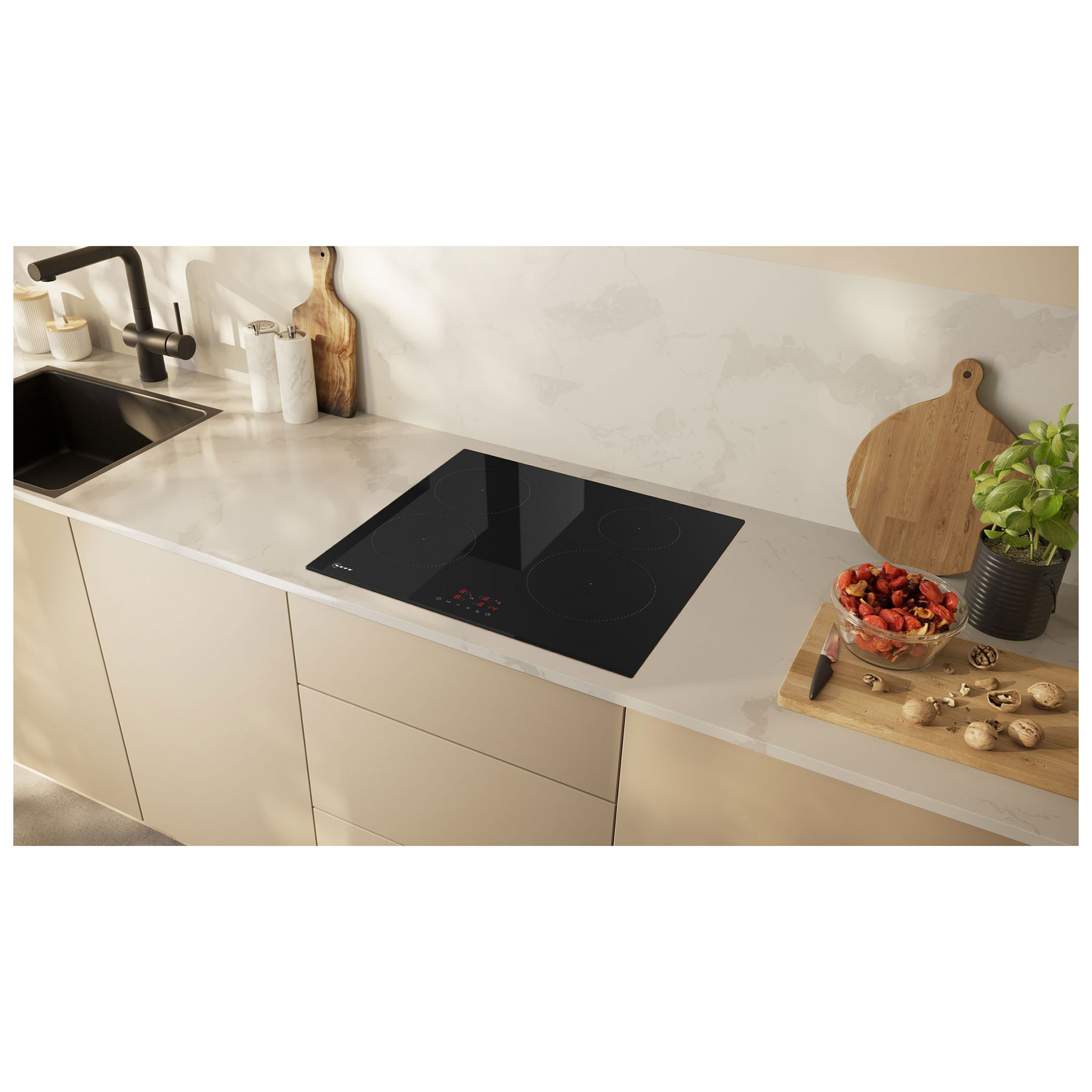Neff T36FBE1L0 N30 Built In 60cm 4 Zone Induction Hob in Black Glass, photo 4