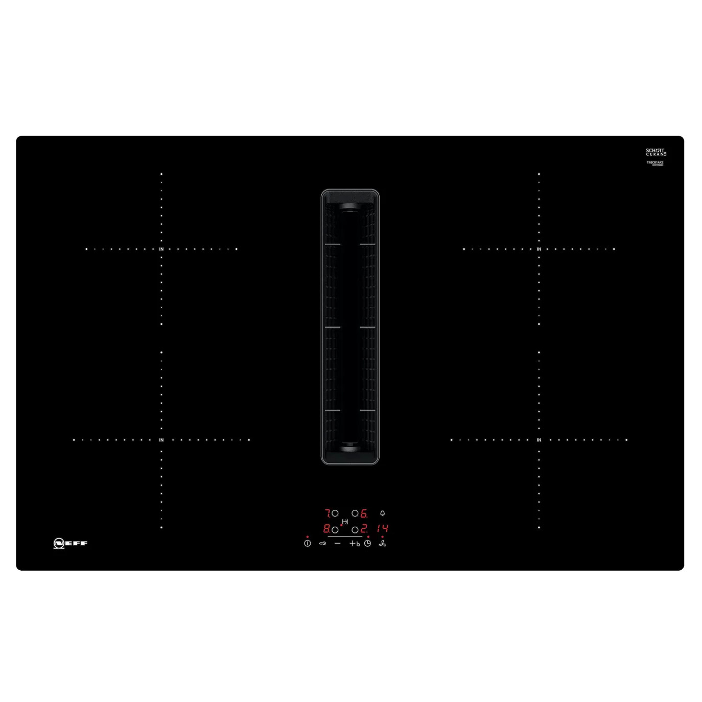 Image of Neff T48CB1AX2 N50 80cm Induction Hob w Integrated Ventilation Black