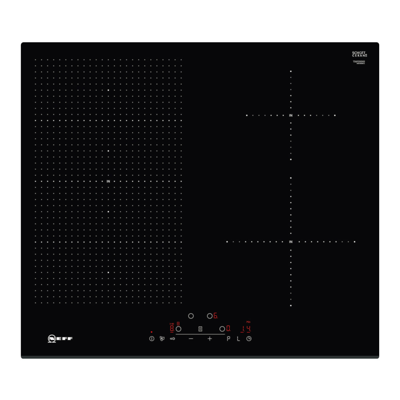 Image of Neff T56FD50X0 N70 Built In 60cm FlexInduction Hob in Black Glass