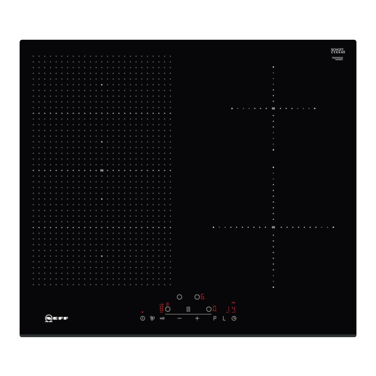 Neff T56FD50X0 N70 Built In 60cm FlexInduction Hob in Black Glass