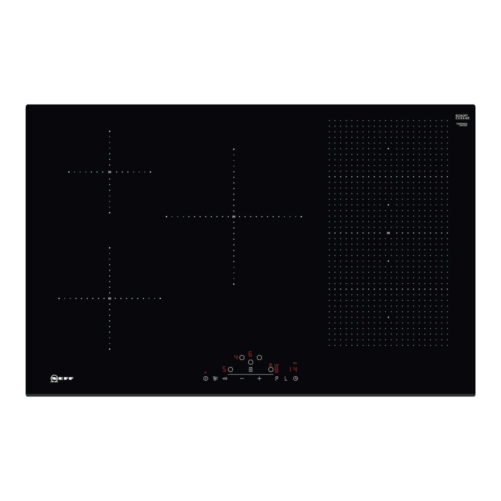 Image of Neff T58FD20X0 N70 Built In 80cm FlexInduction Hob in Black Glass