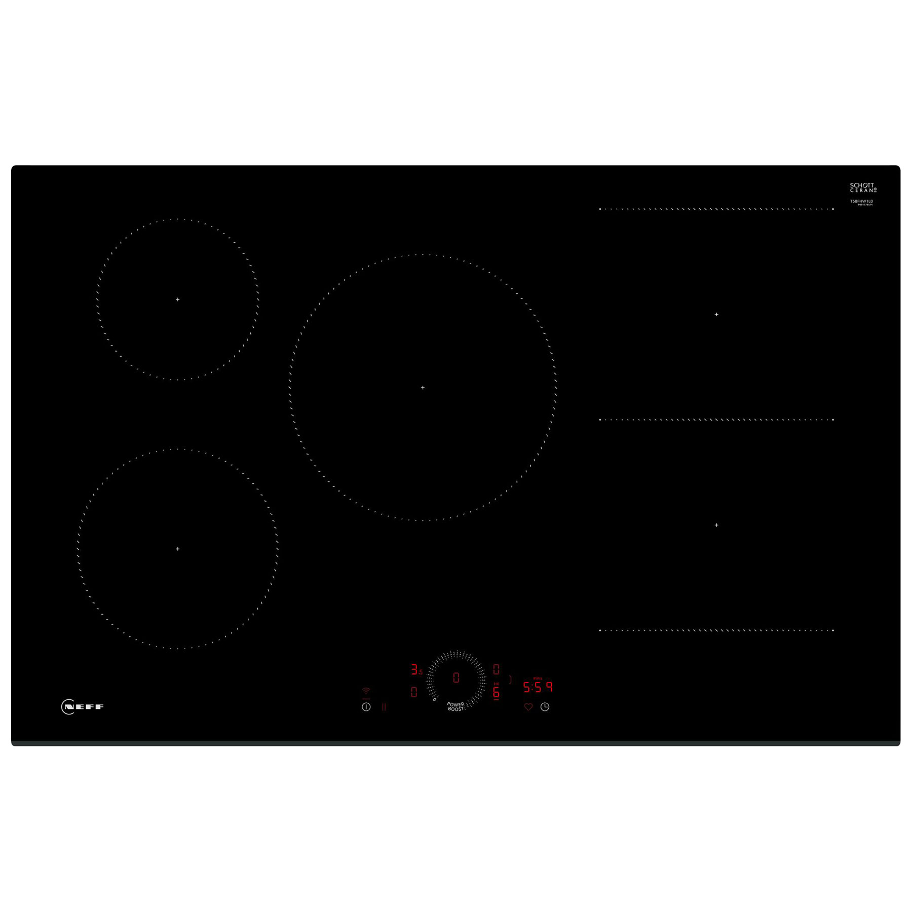 Neff T58FHW1L0 N70 Built In 80cm Induction Hob in Black