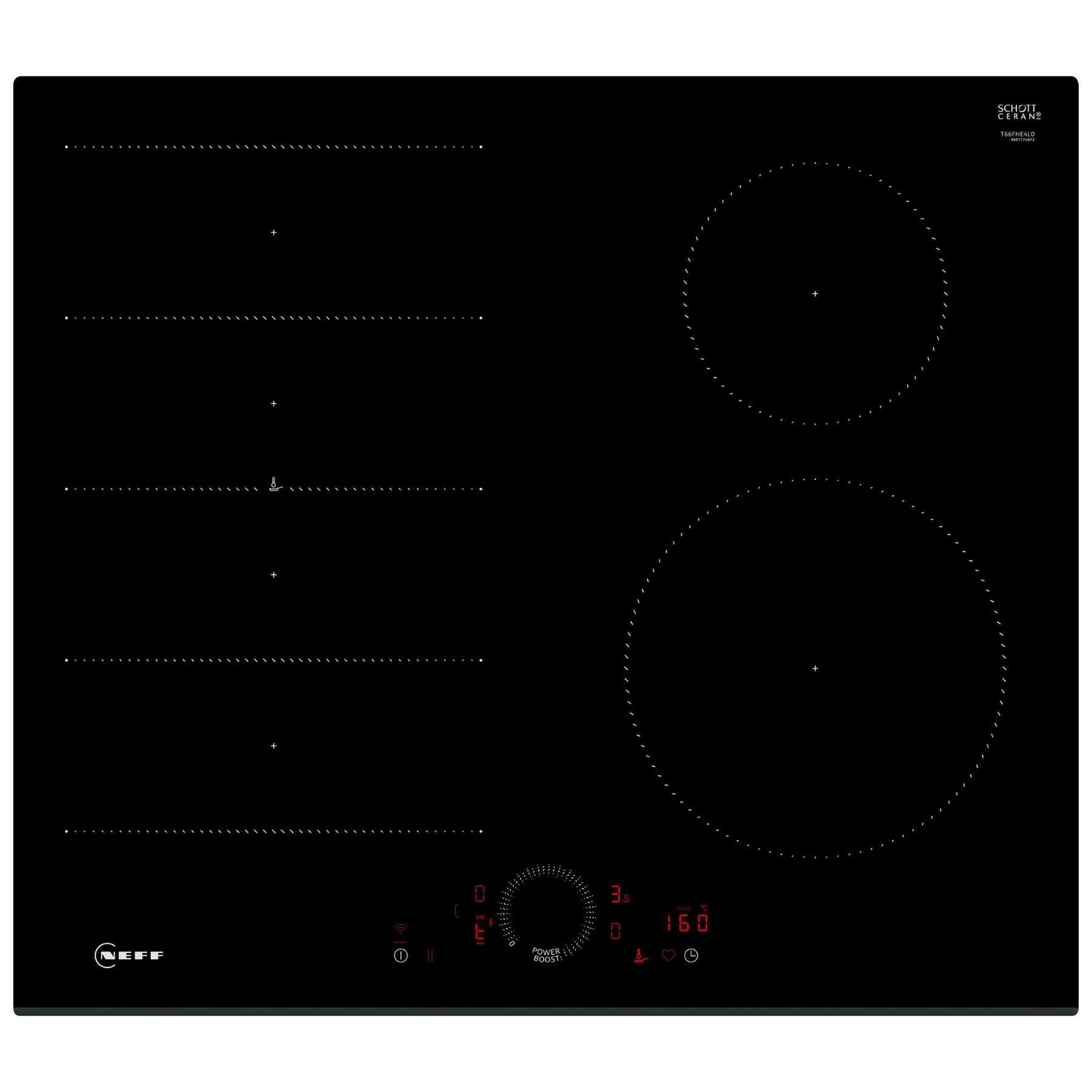Neff T66FHE4L0 N70 Built In 60cm FlexInduction Hob in Black