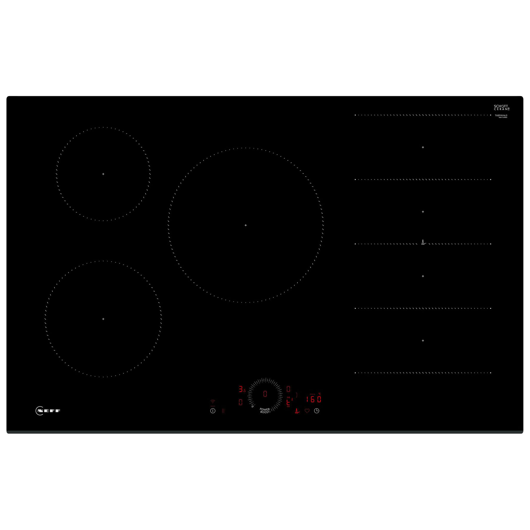 Neff T68FHV4L0 N70 Built In 80cm FlexInduction Hob in Black