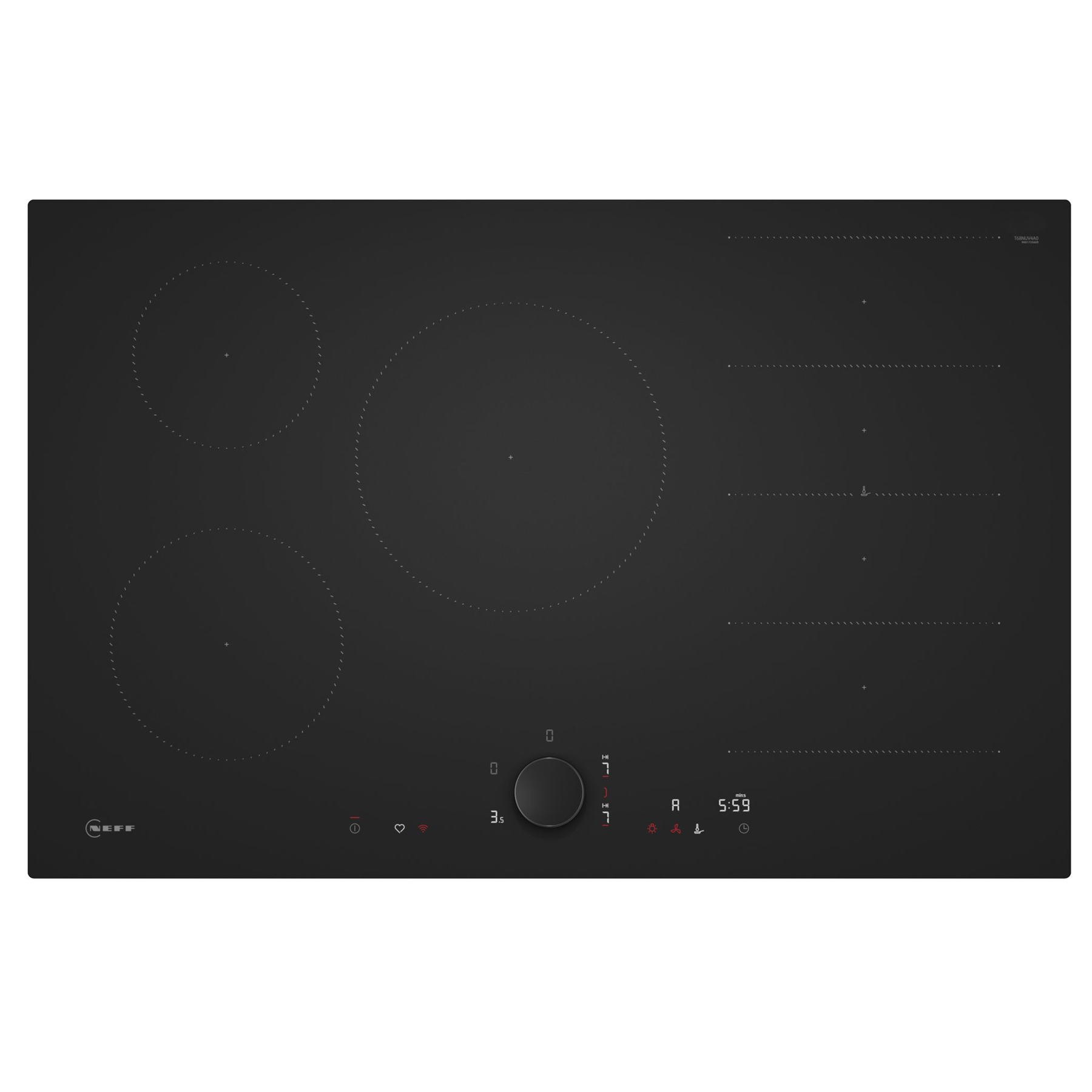 Neff T68NUV4A0 N90 80cm Built In Flex Induction Hob in Black with Twis