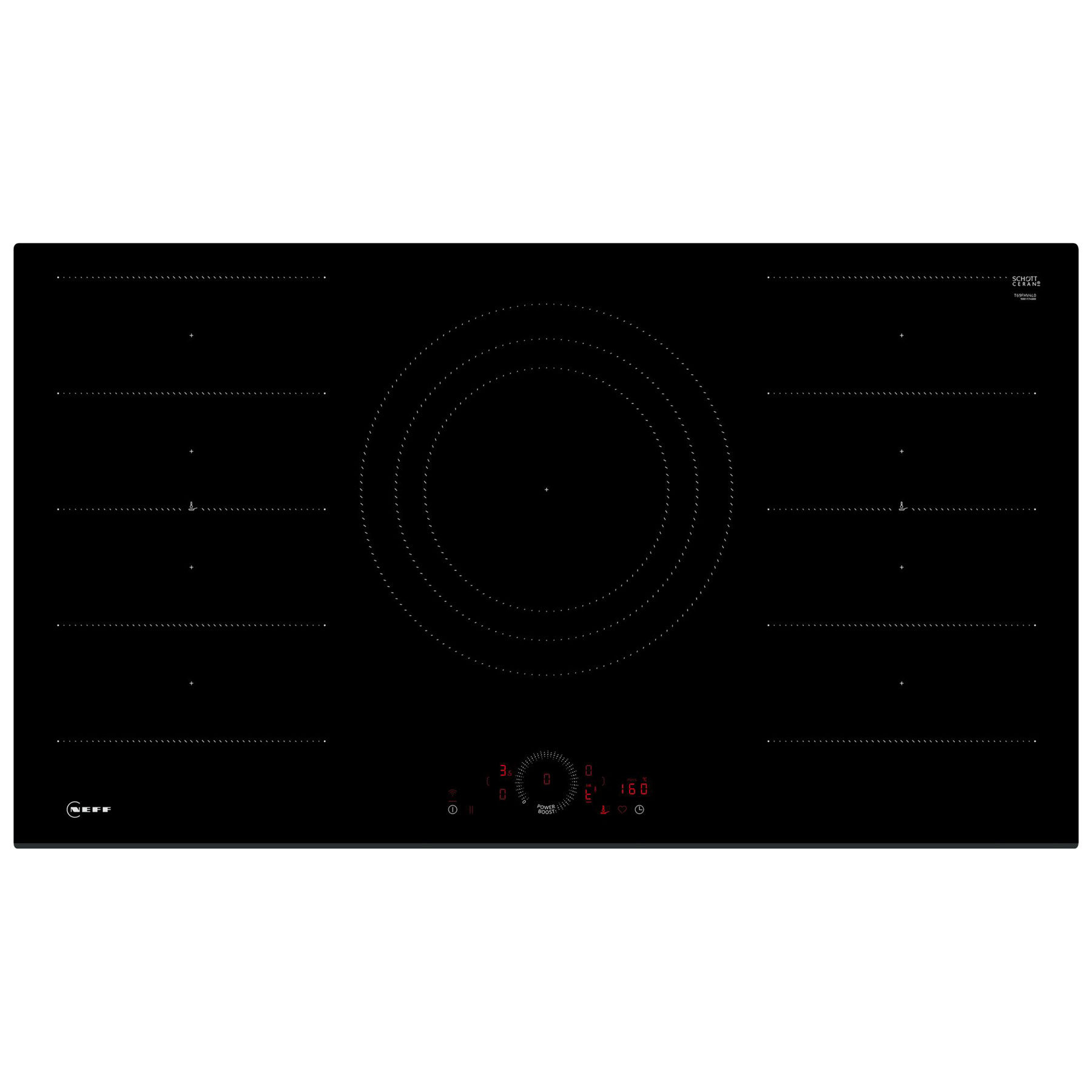 Neff T69FHV4L0 N70 Built In 90cm FlexInduction Hob in Black