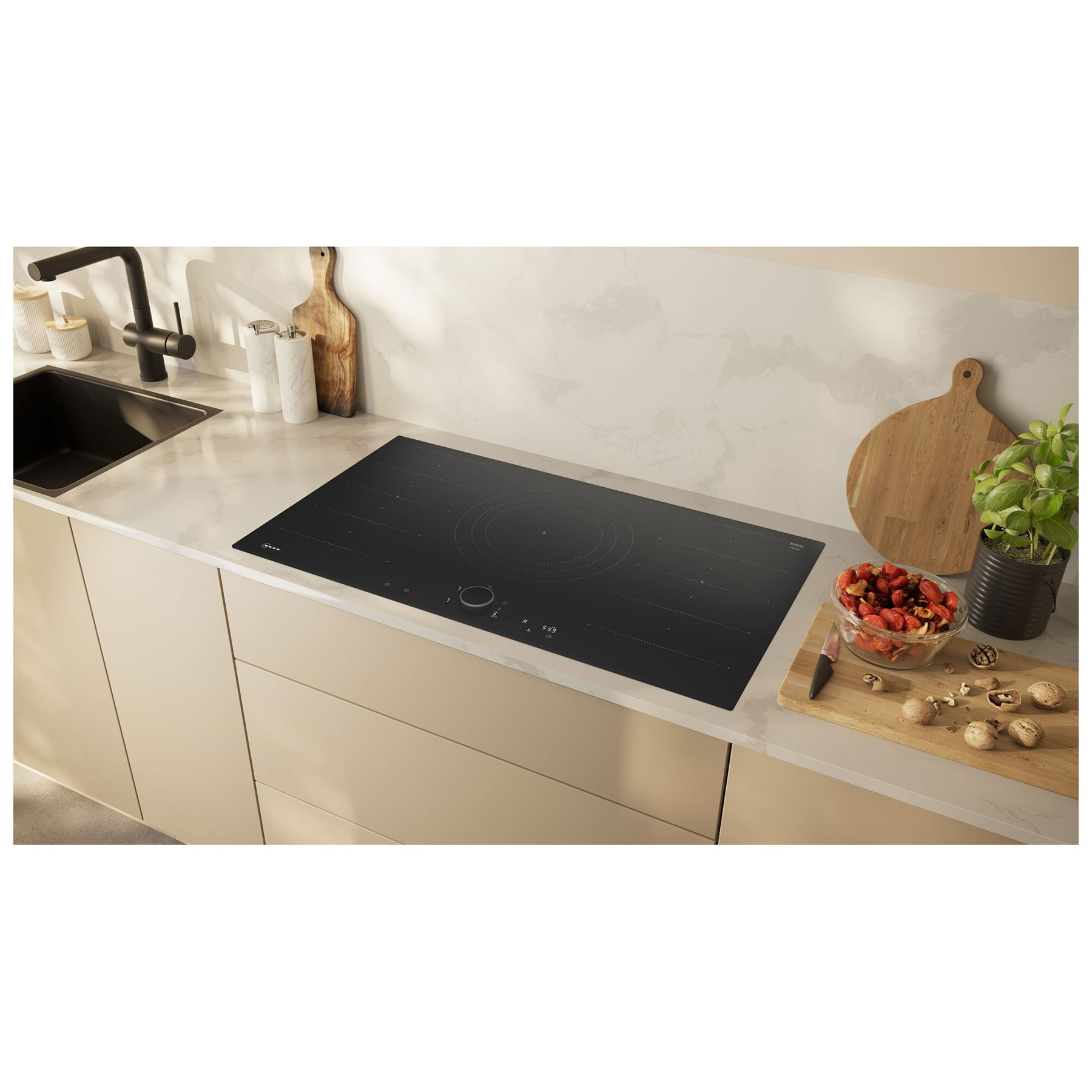 Neff T69FUV4L0 N90 Built In 90cm FlexInduction Hob in Black Glass, photo 4