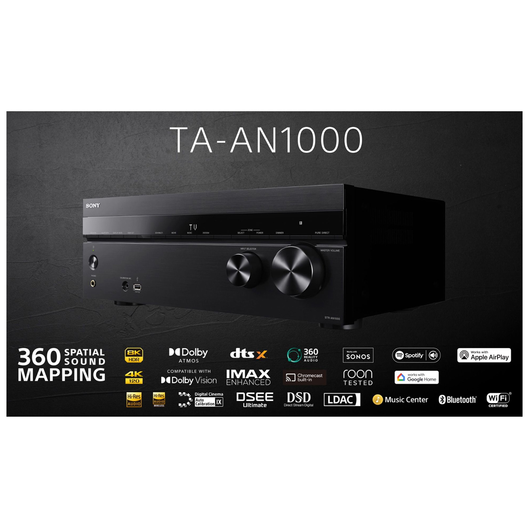 Sony TAAN1000 7 1 Channel Dolby Atmos DTS X AV Amplifier in Black, photo 5