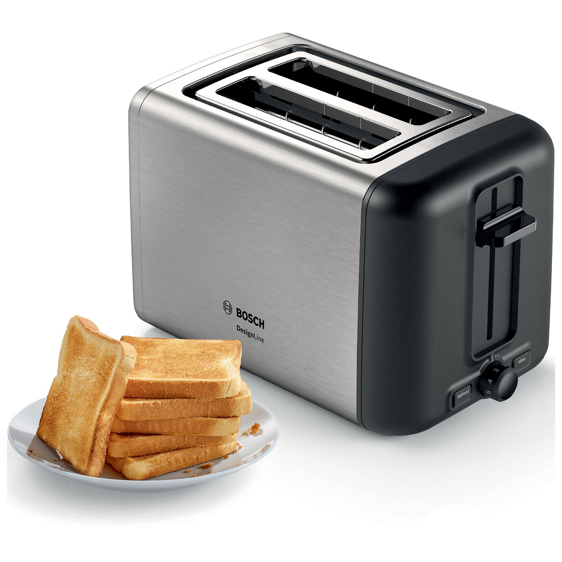 Bosch TAT3P420GB 2 Slice Toaster in Stainless Steel, photo 2
