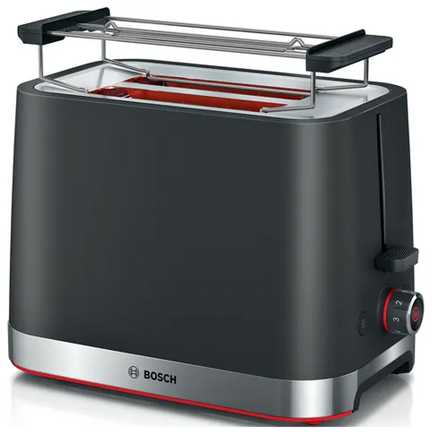 Image of Bosch TAT4M223GB 2 Slice Toaster in Black Extra Wide Slots