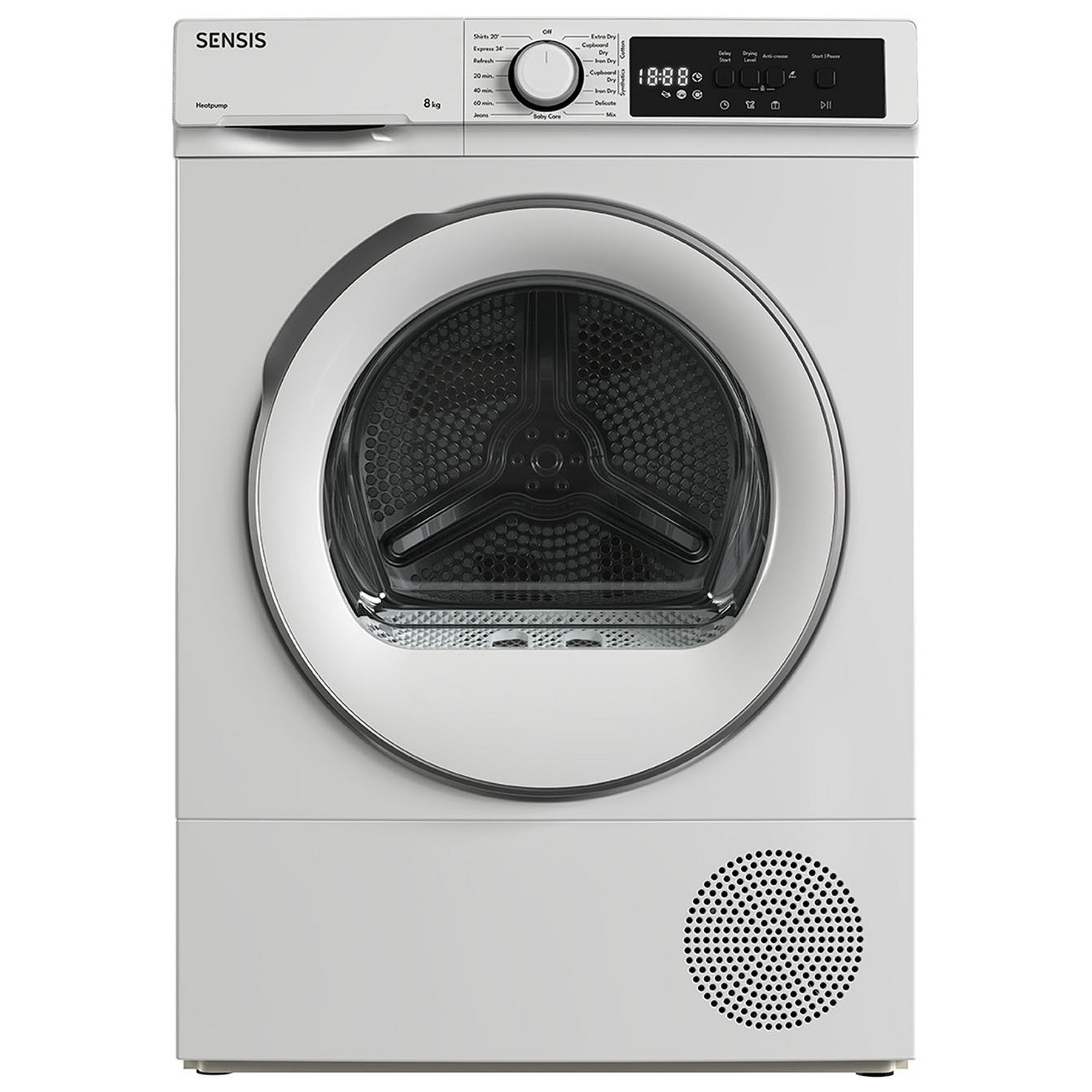Sensis TDHF018A2W 8kg Heat Pump Condenser Dryer in White A Rated