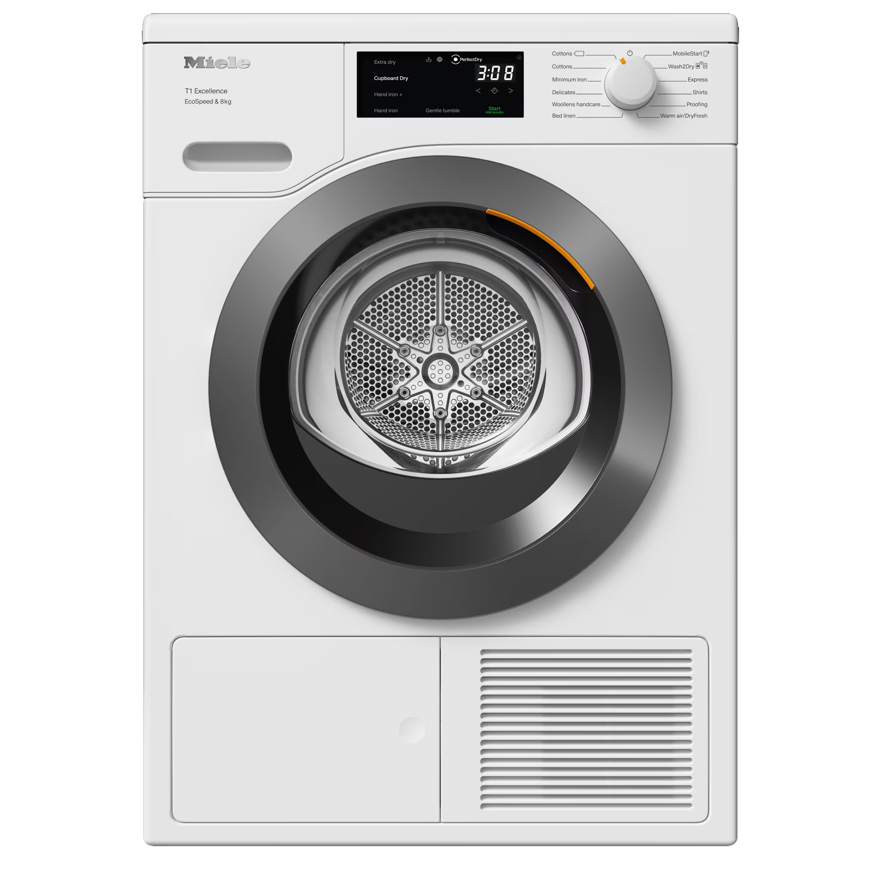 Miele TEC645WP 8kg Heat Pump Condenser Dryer in Lotus White A Rated