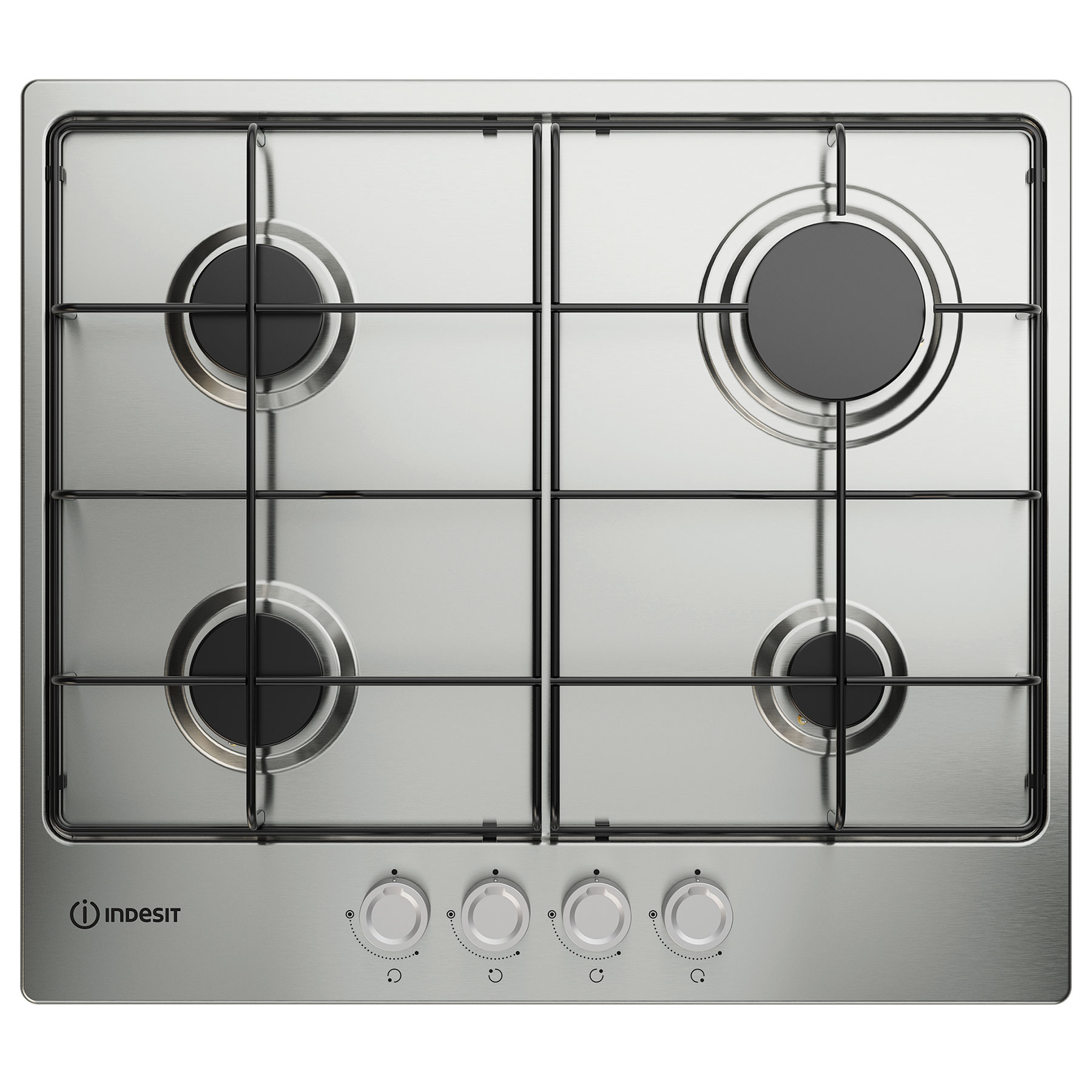 Indesit THP642IXI1 60cm 4 Burner Gas Hob in Stainless Steel