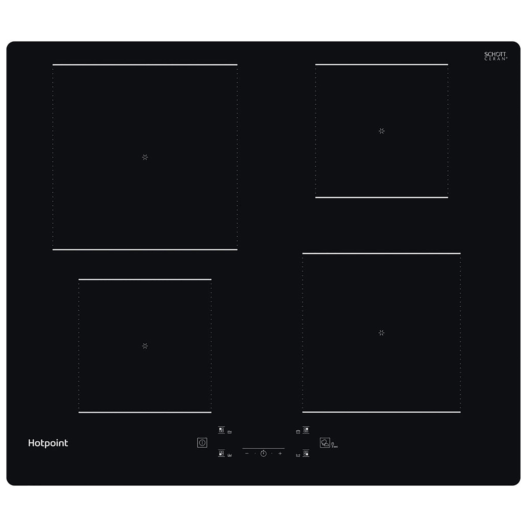 Image of Hotpoint TQ1460SNE 59cm Induction Hob in Black Glass