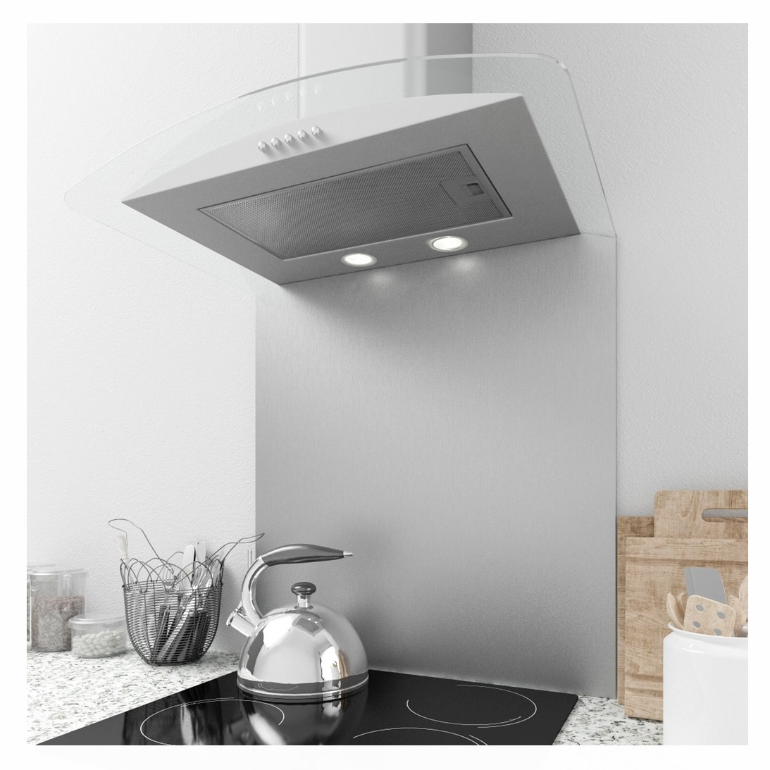 Culina TSB90SS 90cm Curved Splashback in St Steel