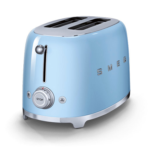 SMEG TSF01PBUK 50s Retro Style 2 Slice Toaster Pastel Blue