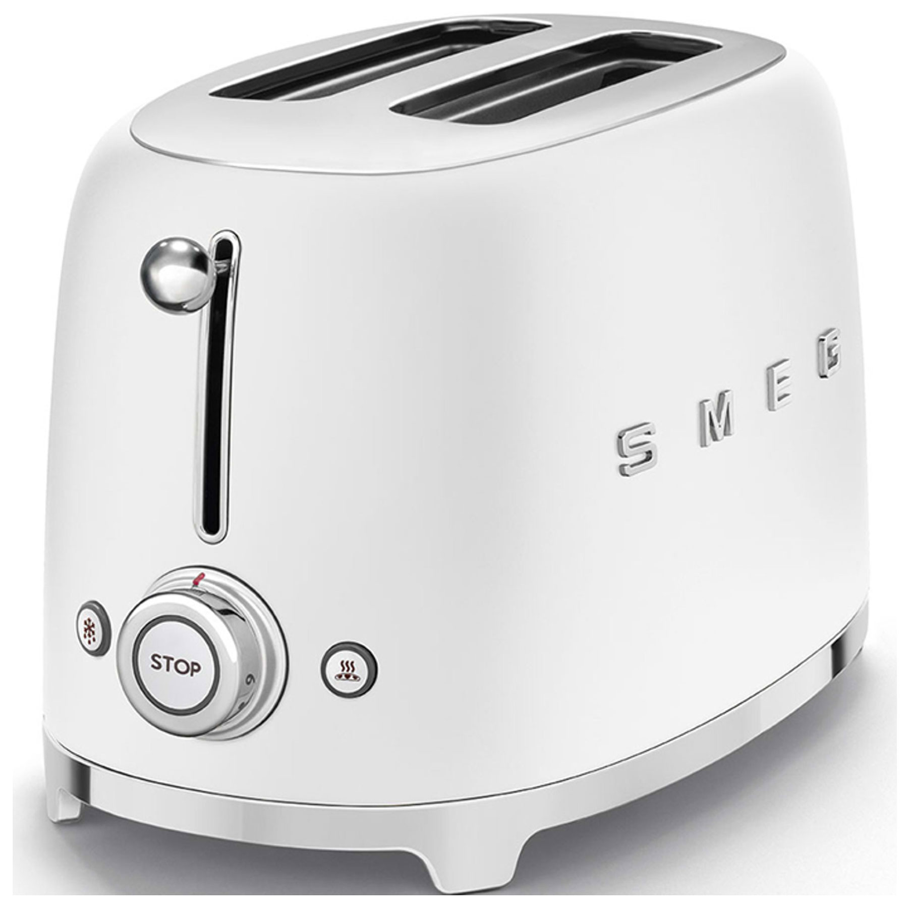 Smeg TSF01WHMUK Retro Style 2 Slice Toaster in Matte White