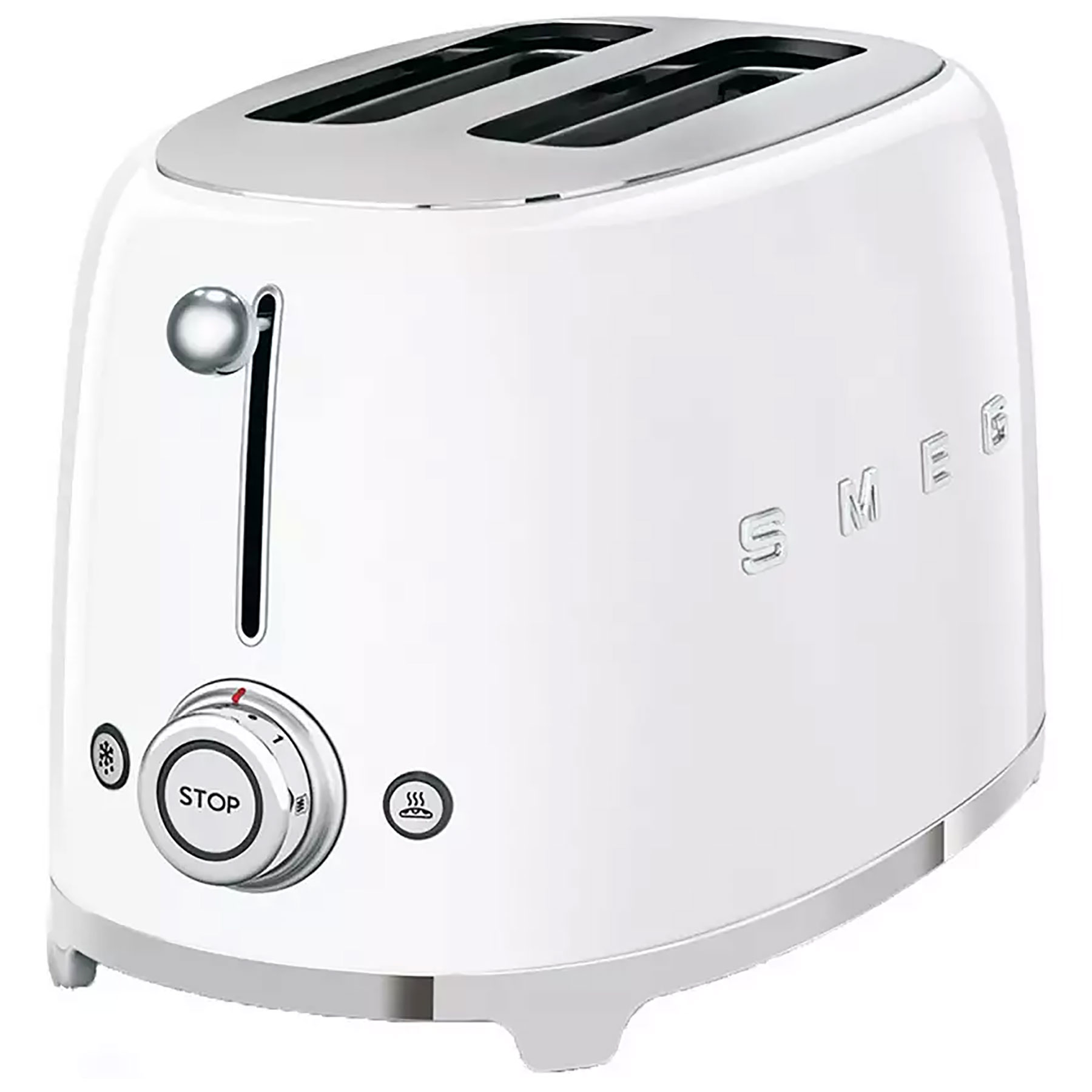 Smeg TSF01WHUK Retro Style 2 Slice Toaster in White, photo 2