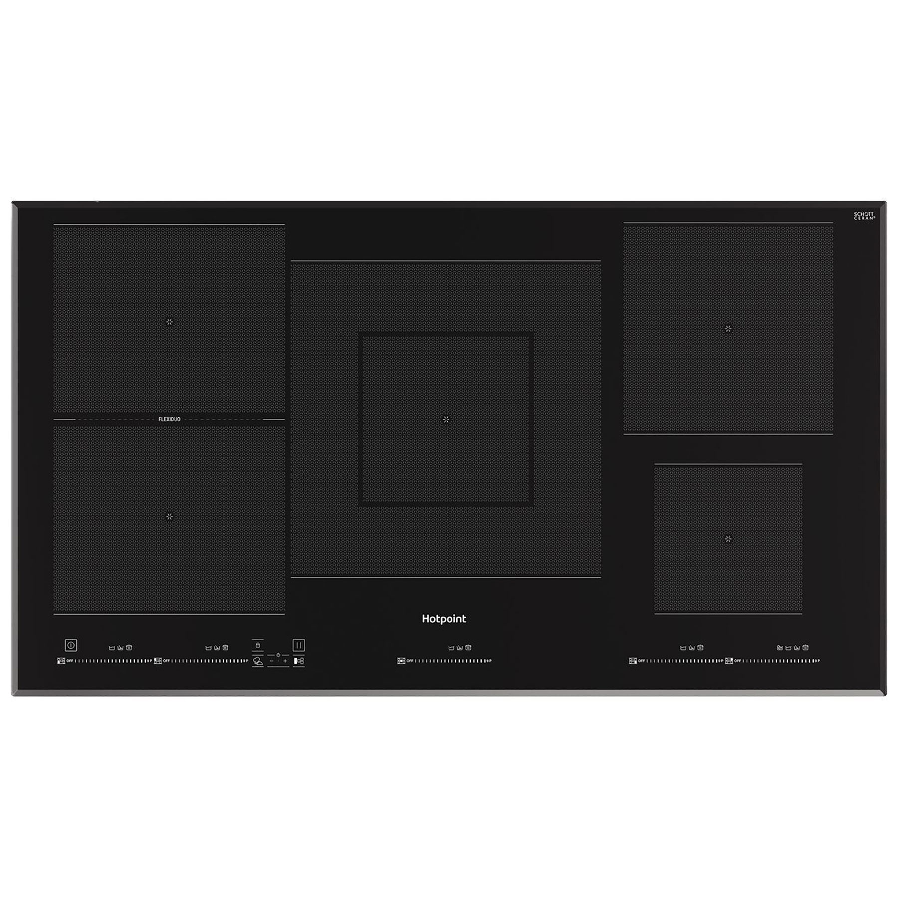 Hotpoint TT1090BA 90cm 5 Zone Induction Hob in Black Flexi Zone
