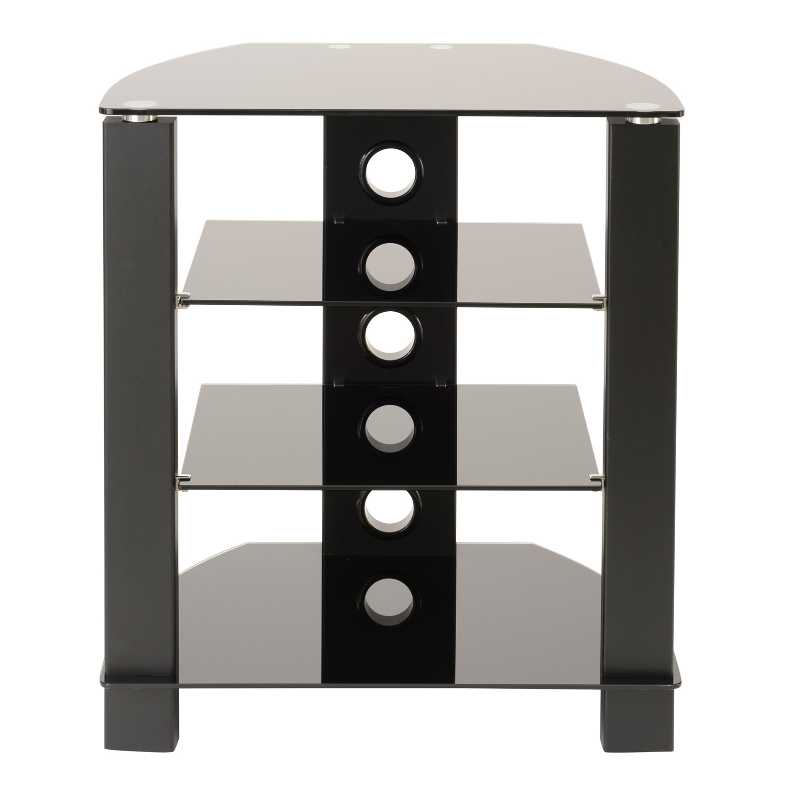 TTAP TVS1013 Vision 650mm 4 Shelf Hi Fi Rack in Black Black Glass