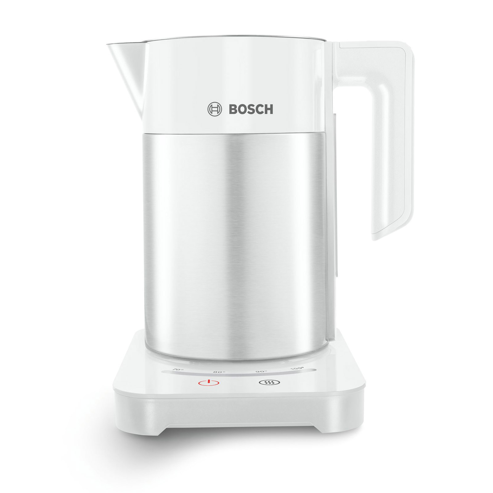 Image of Bosch TWK7201GB Cordless Jug Kettle in Stainless Steel White 1 7L