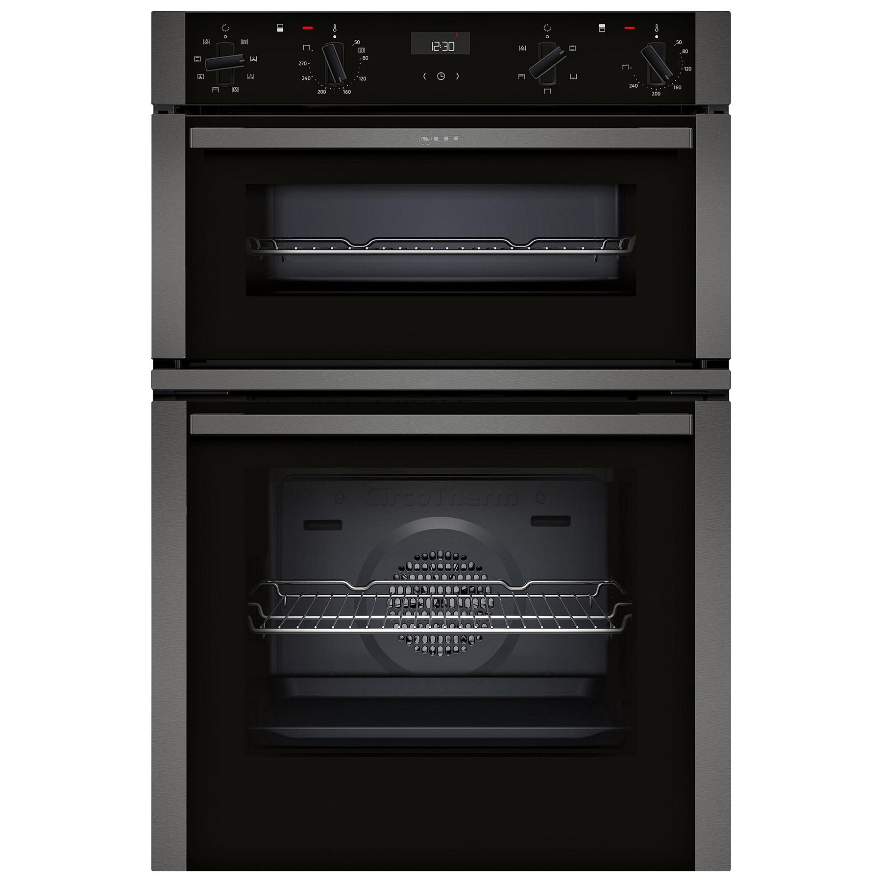 Image of Neff U1ACE2HG0B N50 88cm Built In Electric Double Oven Black Graphite