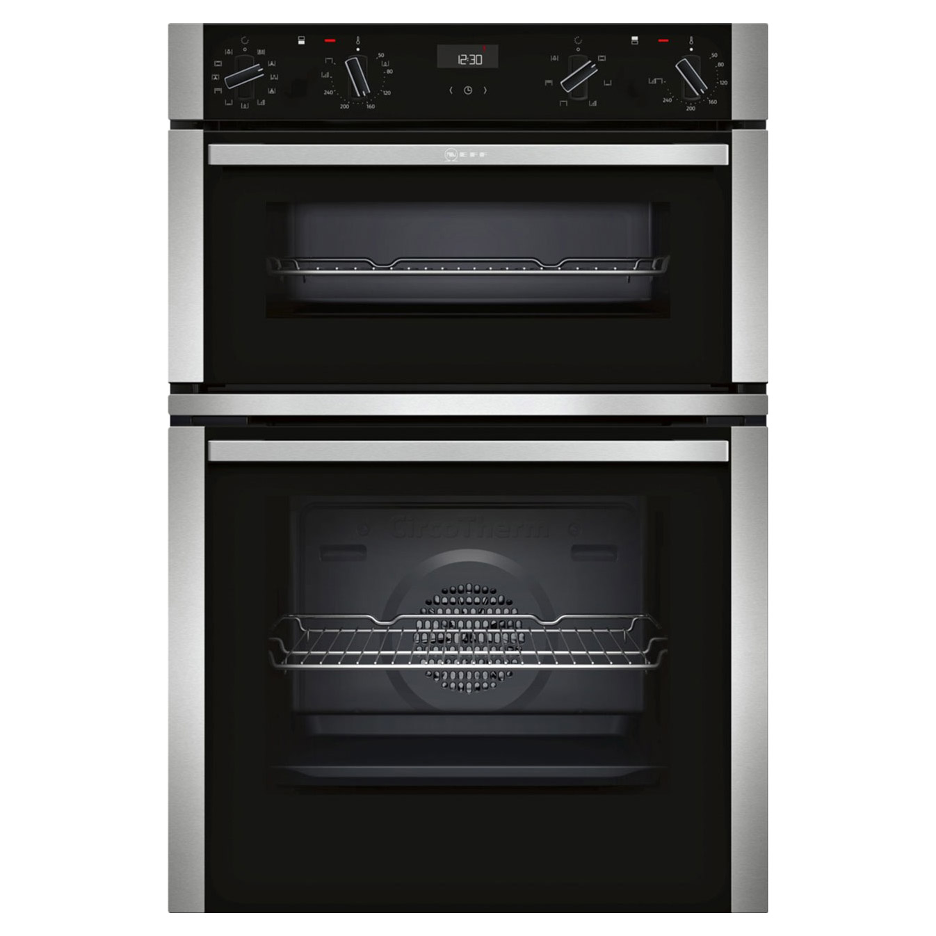 Image of Neff U1ACE5HN0B N50 Built In CircoTherm Plus Double Oven Black St Stee