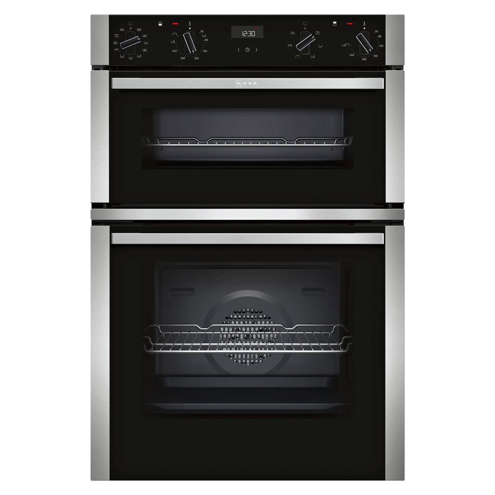Image of Neff U1ACI5HN0B N50 Built In CircoTherm Plus Double Oven Black St Stee