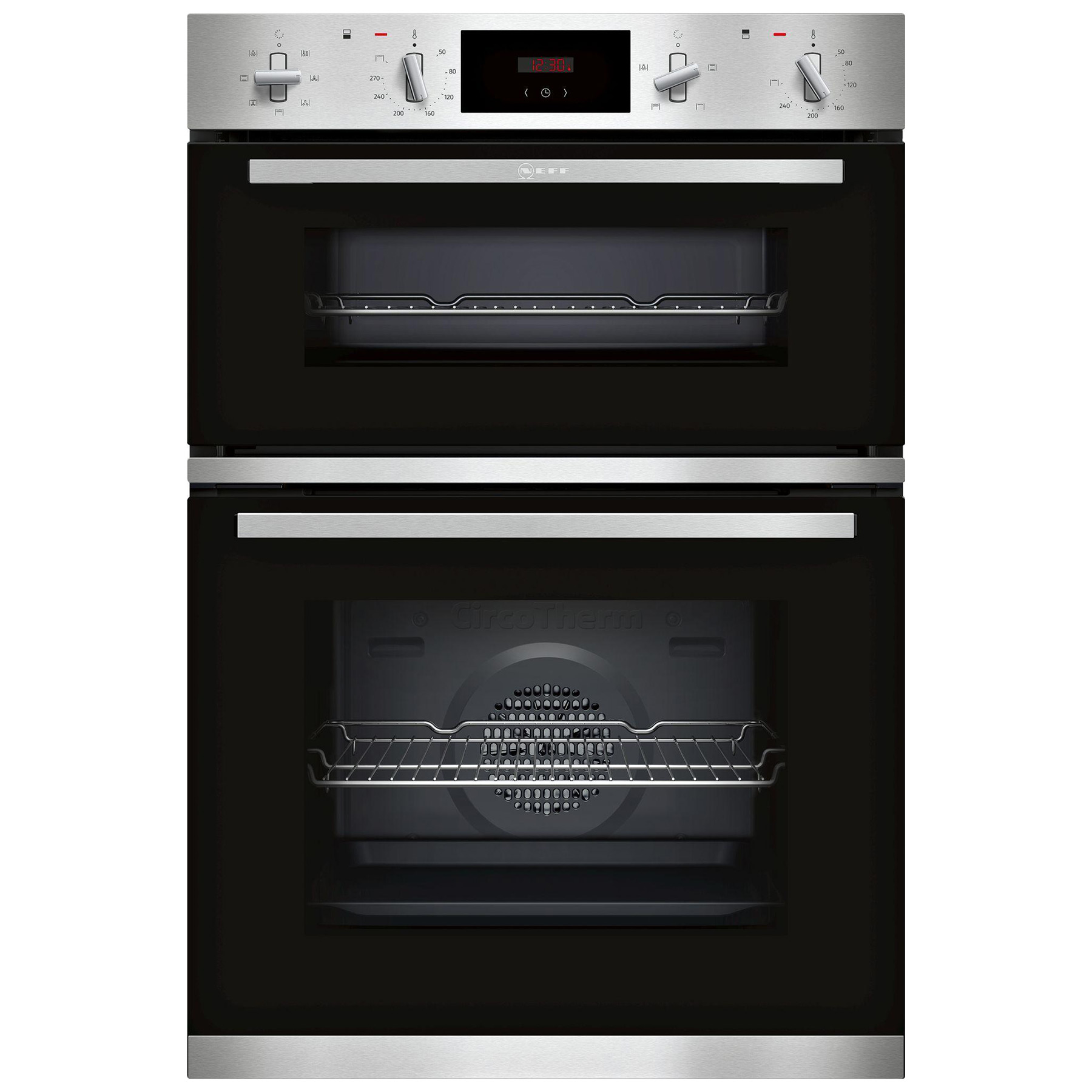 Image of Neff U1GCC0AN0B N30 60cm Built In Electric Double Oven Black and Steel