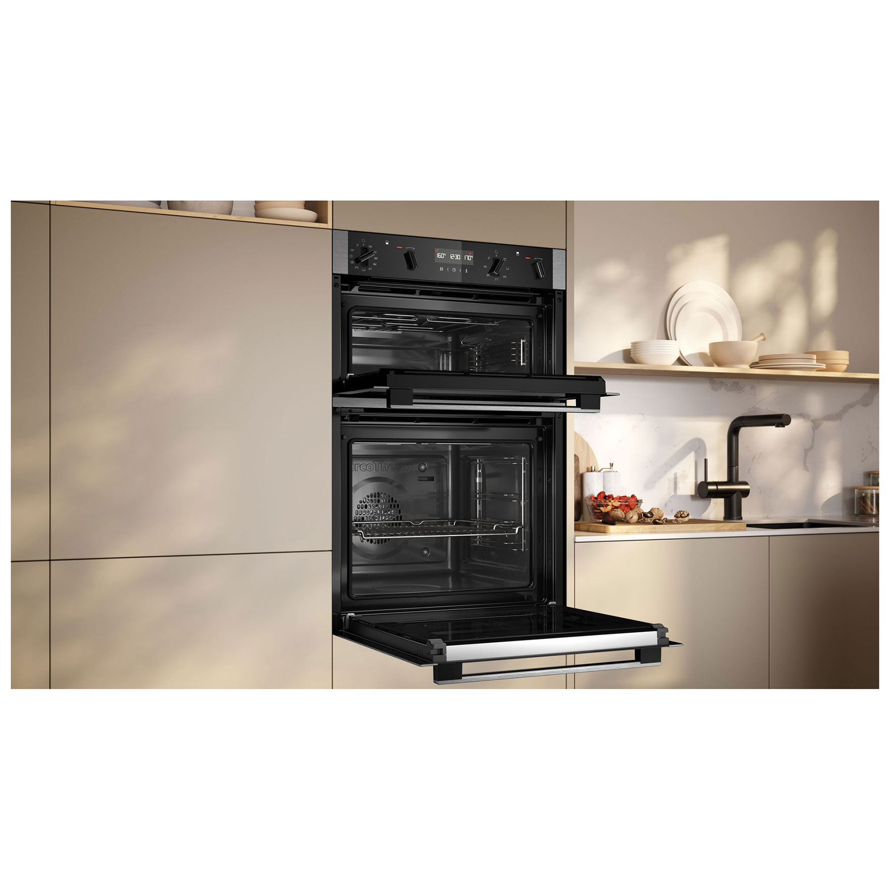 Neff U2ACH7AN7B N50 Built In Pyrolytic Double Electric Oven in Black W, photo 5