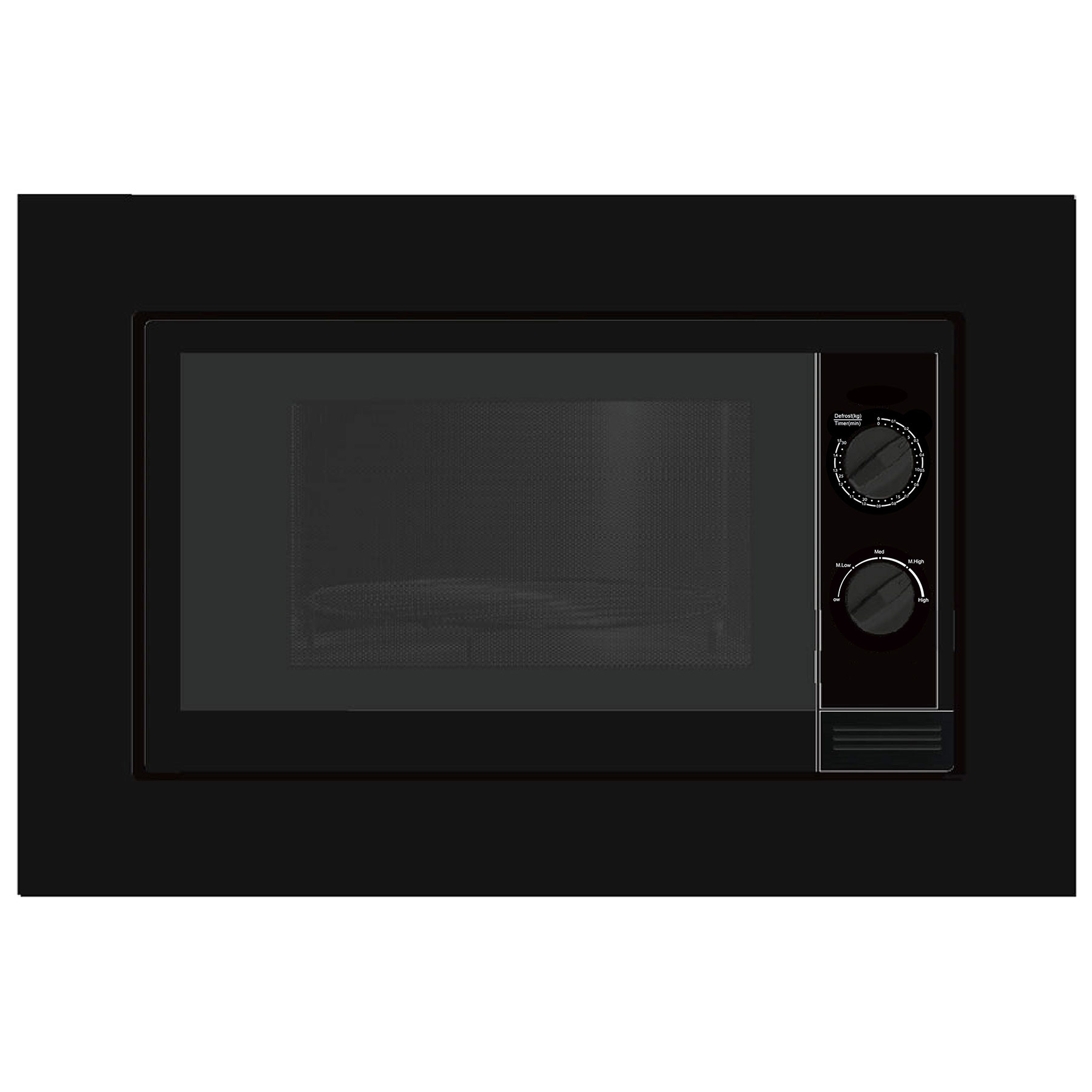 Culina UBMICRO20BK Built In Slim Depth Microwave Oven in Black 700W 20