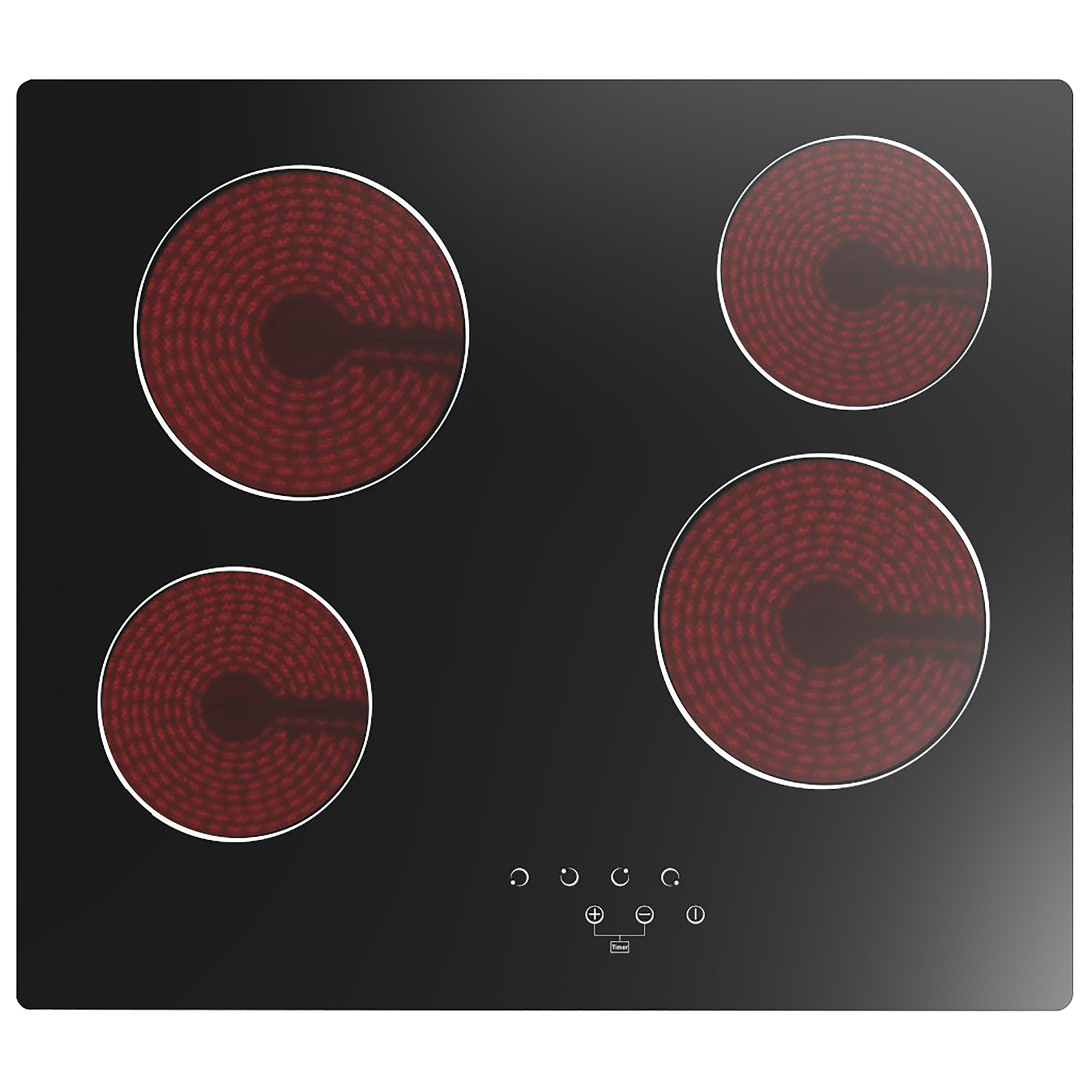 Image of Culina UBTCC60F 60cm 4 Zone Ceramic Hob in Black Glass Touch Control