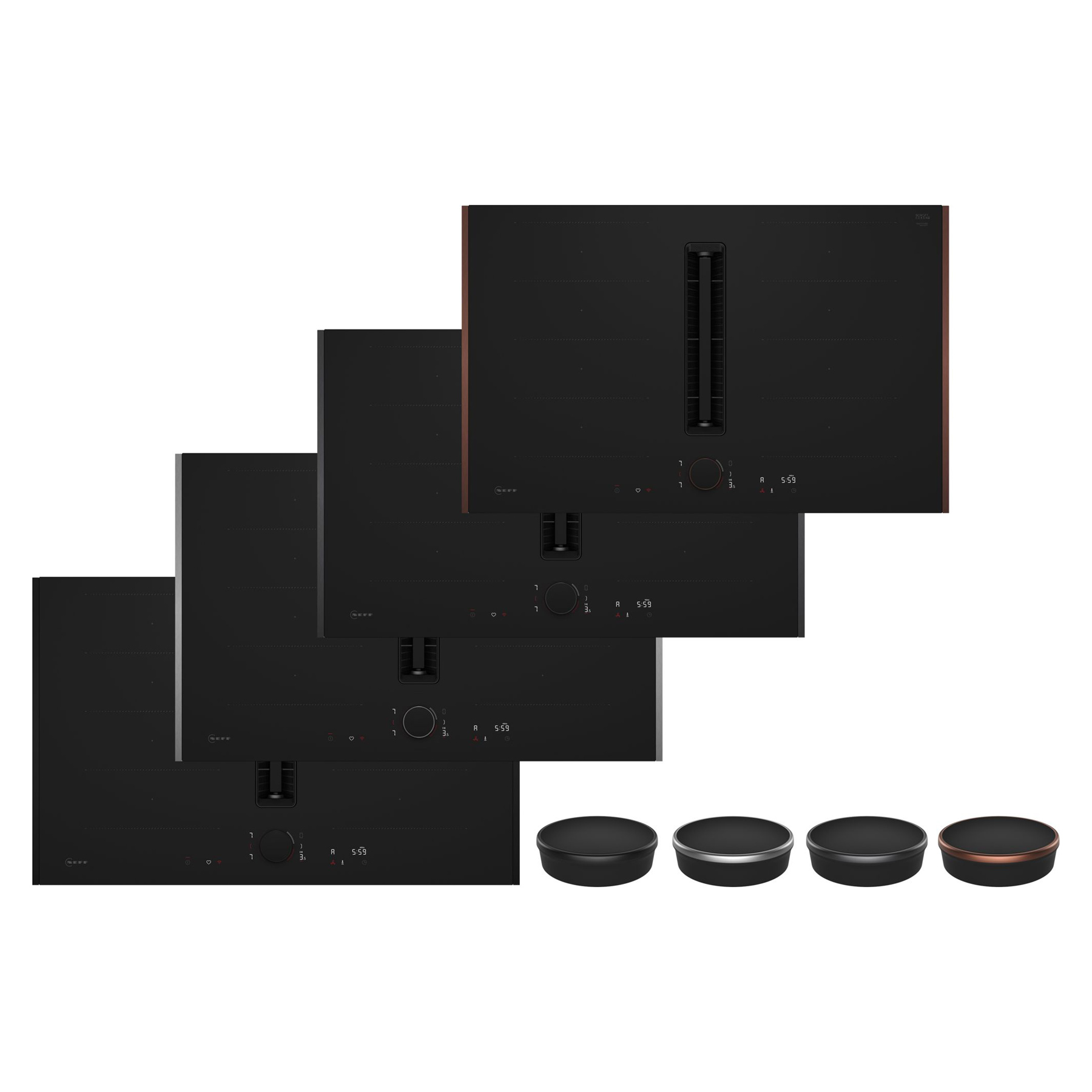 Neff V68YYX4B0 N90 80cm Induction Hob with Integrated Ventilation in M
