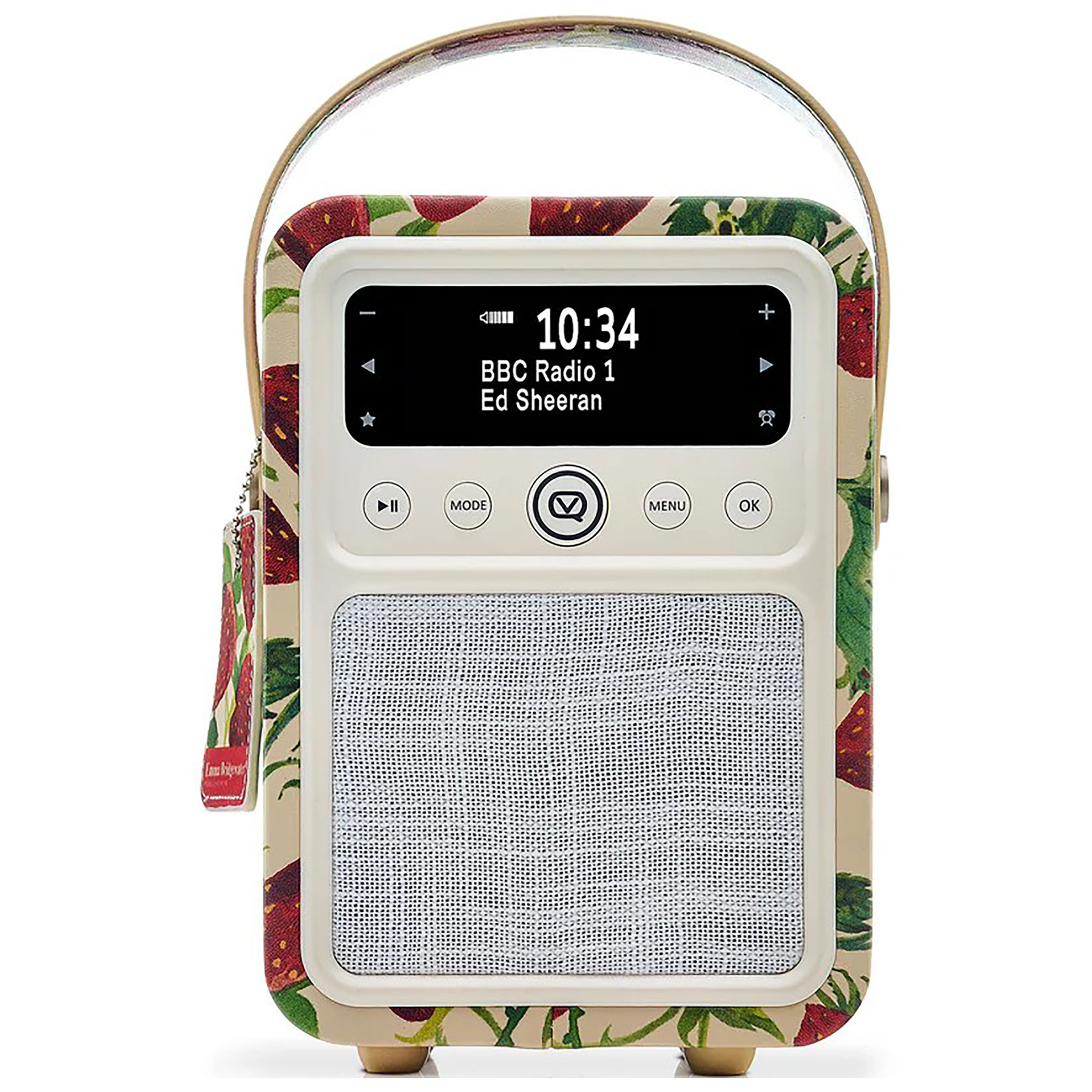 VQ Monty VQMONTYEBSW DAB DAB Digital Radio Bluetooth Speaker Strawberr