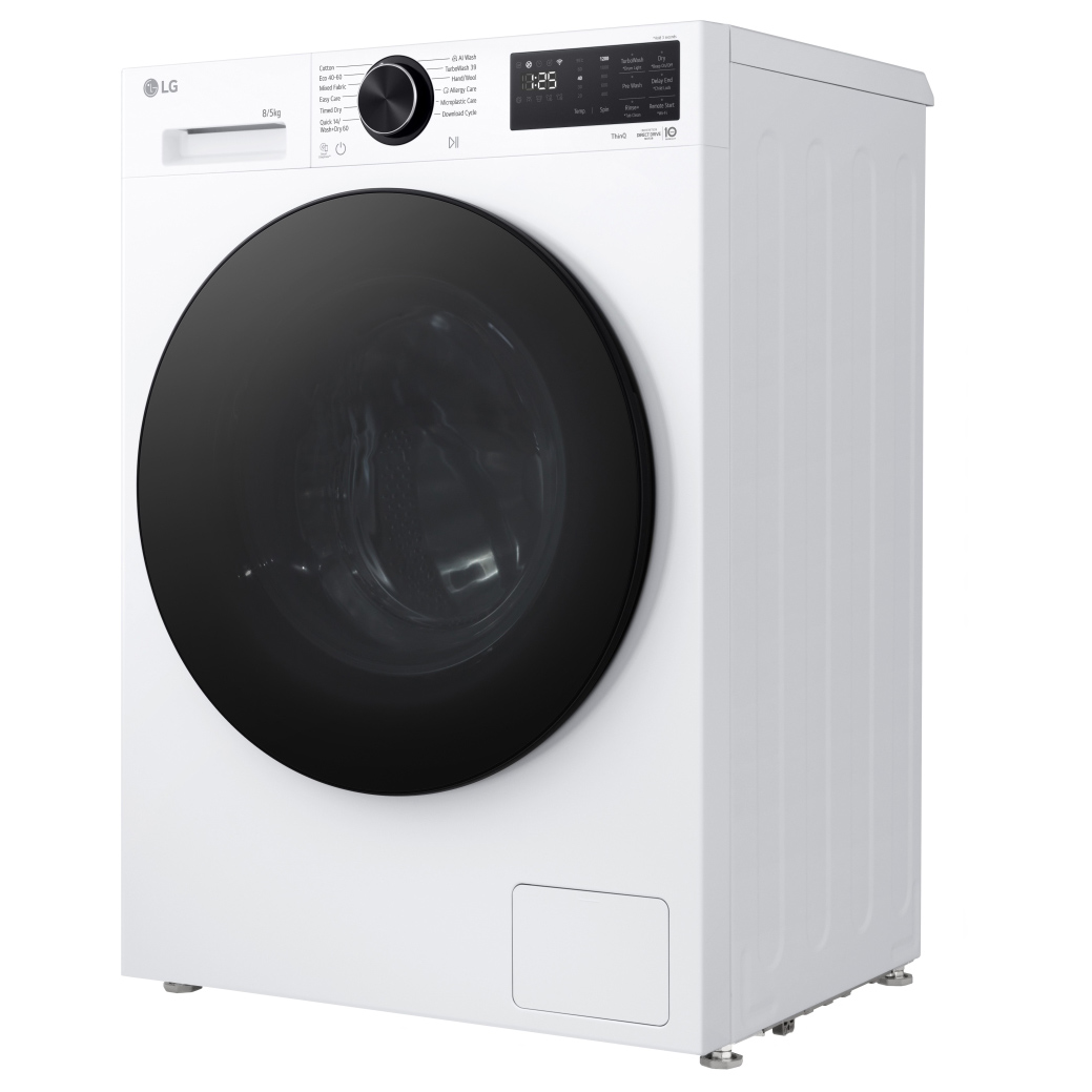 LG W2X5085TLB Washer Dryer in White 1200 Spin 8kg 5kg E Rated with AI, photo 2