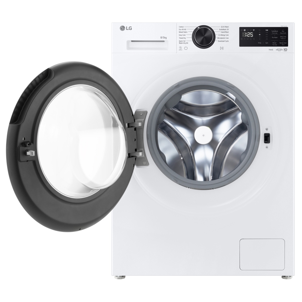 LG W2X5085TLB Washer Dryer in White 1200 Spin 8kg 5kg E Rated with AI, photo 3