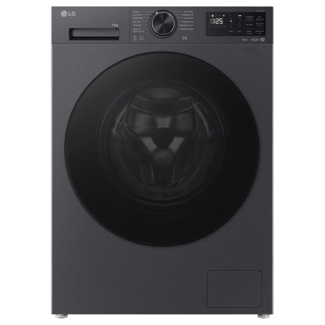 LG W4X5016TBB Washer Dryer in Matte Black 1400 Spin 11kg 6kg E Rated w