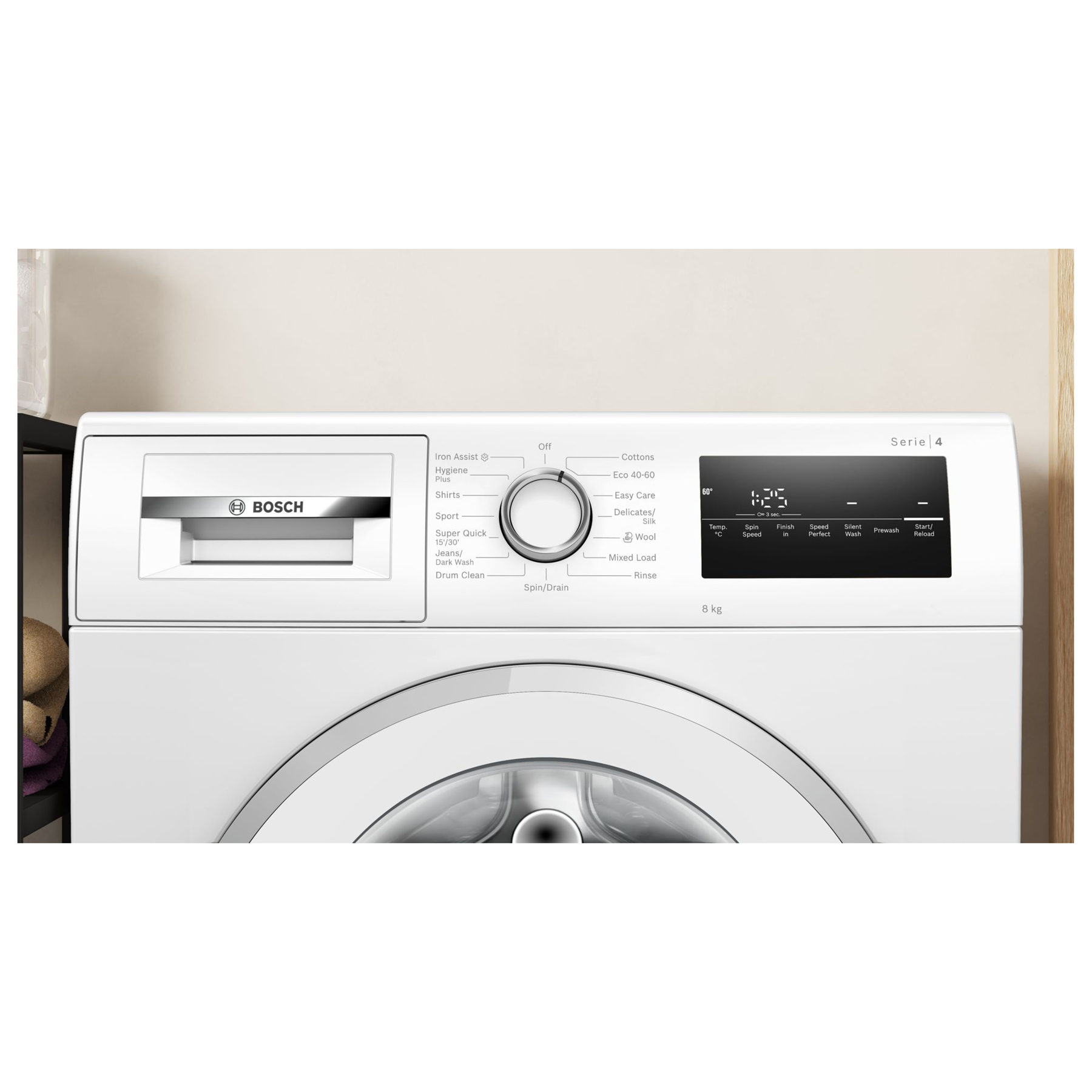 Bosch WAN28254GB Series 4 8kg 1400 Spin Washing Machine in White A Rat, photo 2